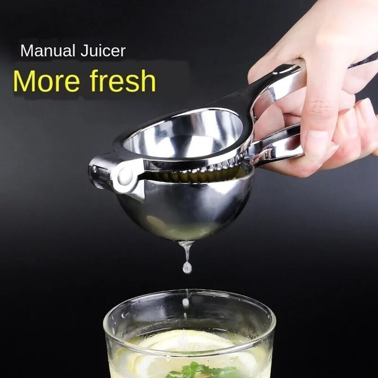 Image of Radestro Steel Lemon Squeezer Steel,Lemon Juice Extractor- Model for New Generation Hand Juicer (Silver)