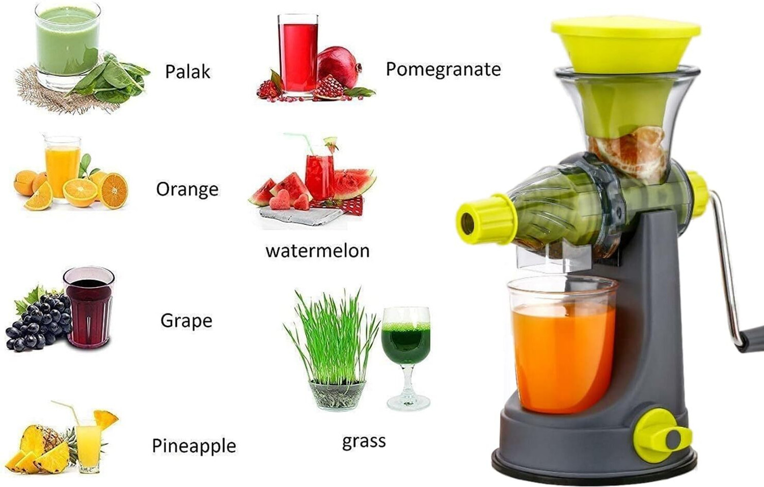 Image of FlatKitch Plastic Manual Fruit Juicer Machine Hand Juicer
