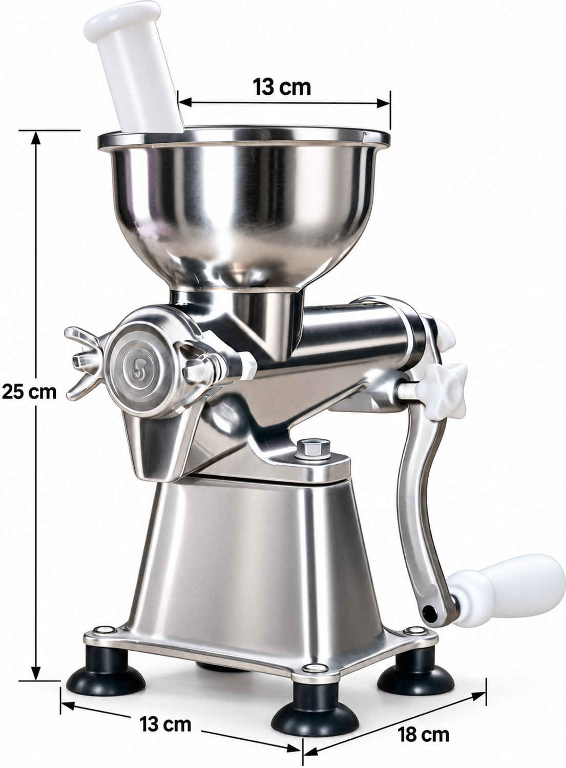 Image of Velaris Aluminium Aluminium Manual Fruit Juicer Machine | Hand Crank Juice Extractor Hand Juicer (Silver)