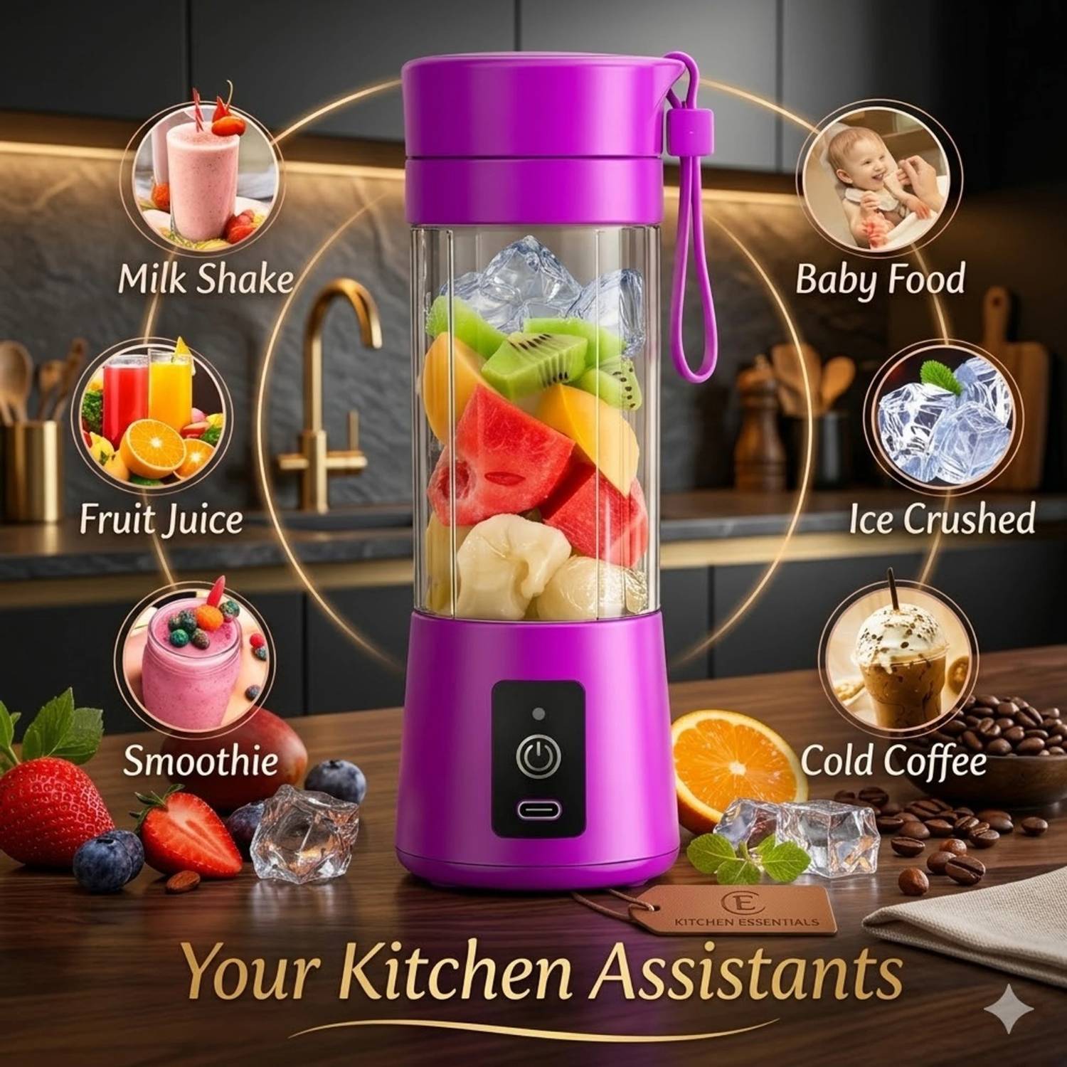 ZIVO 6 Blade Portable USB Blender Juicer - Image 4