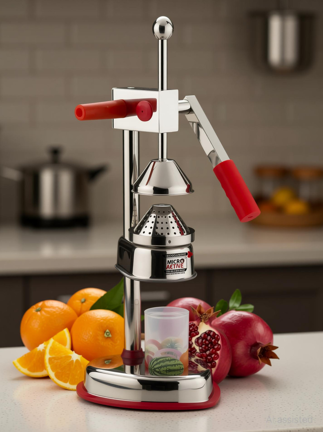 Image of MICROACTIVE Steel SS304 Manual Handpress Orange Juicer Hand Juicer