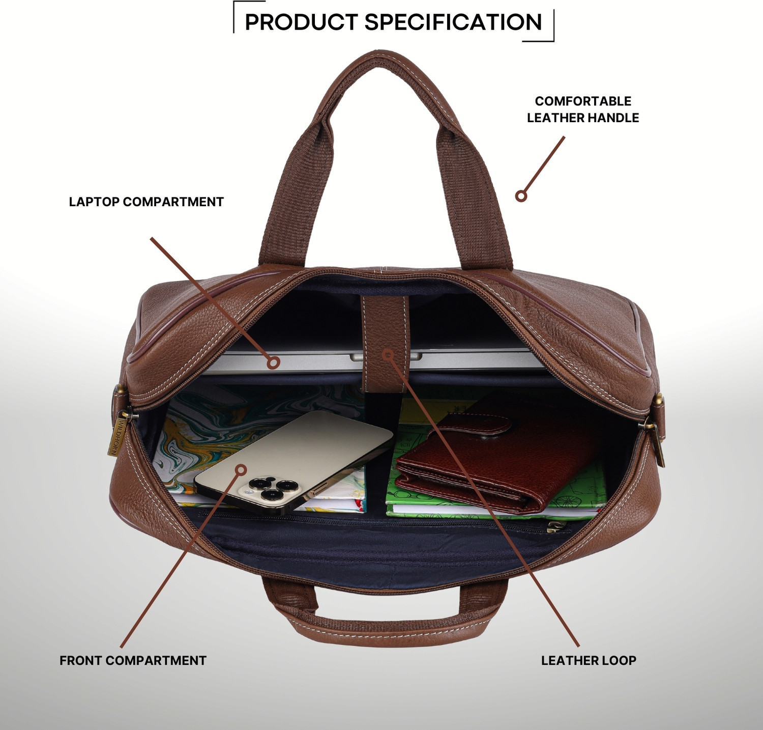 Image of WILDHORN Leather Laptop Messenger Bag for Men Messenger Bag