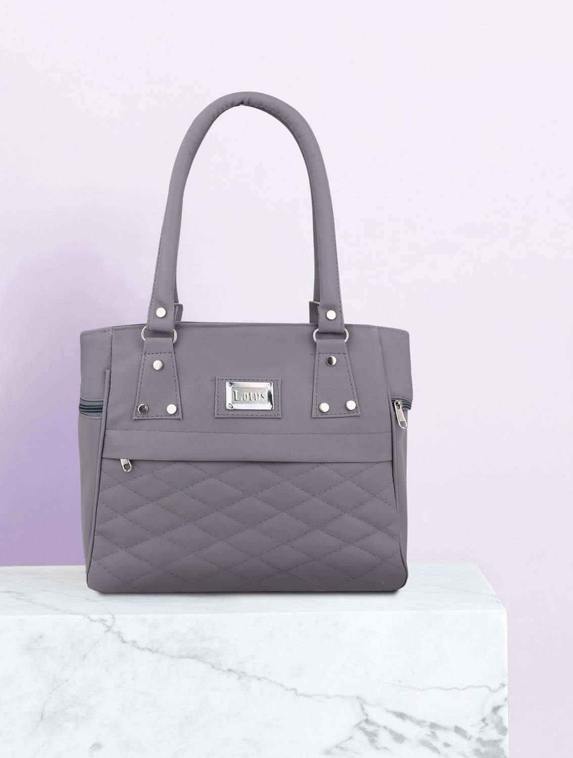 Image of JRD COLLECTION Women Grey Hand-held Bag