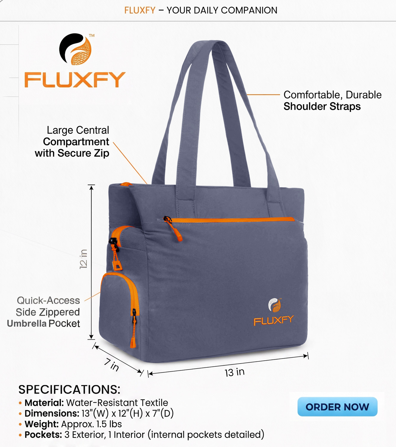 Image of FLUXFY Women Grey Shoulder Bag