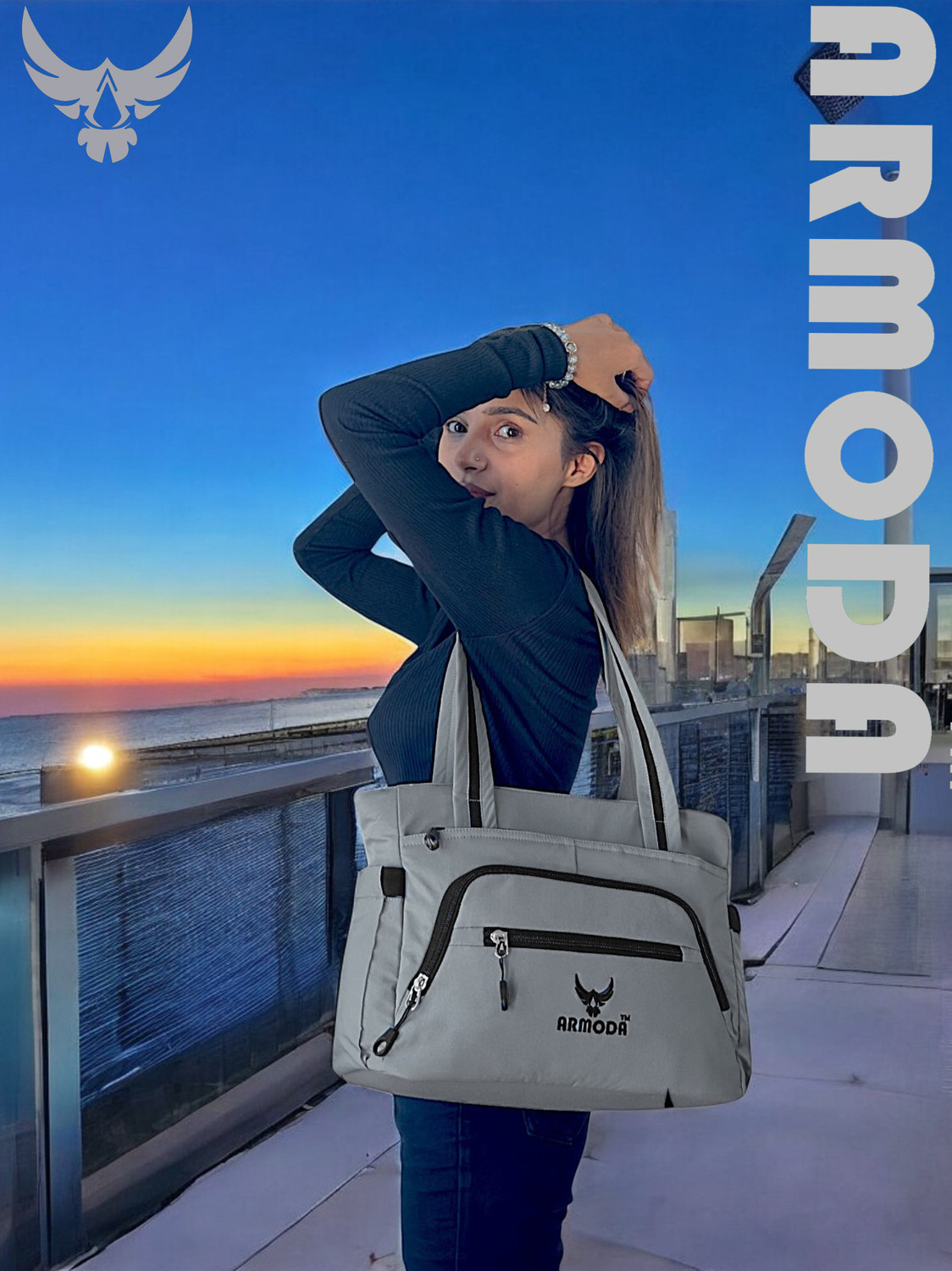 Image of ARMODA Women Grey Shoulder Bag
