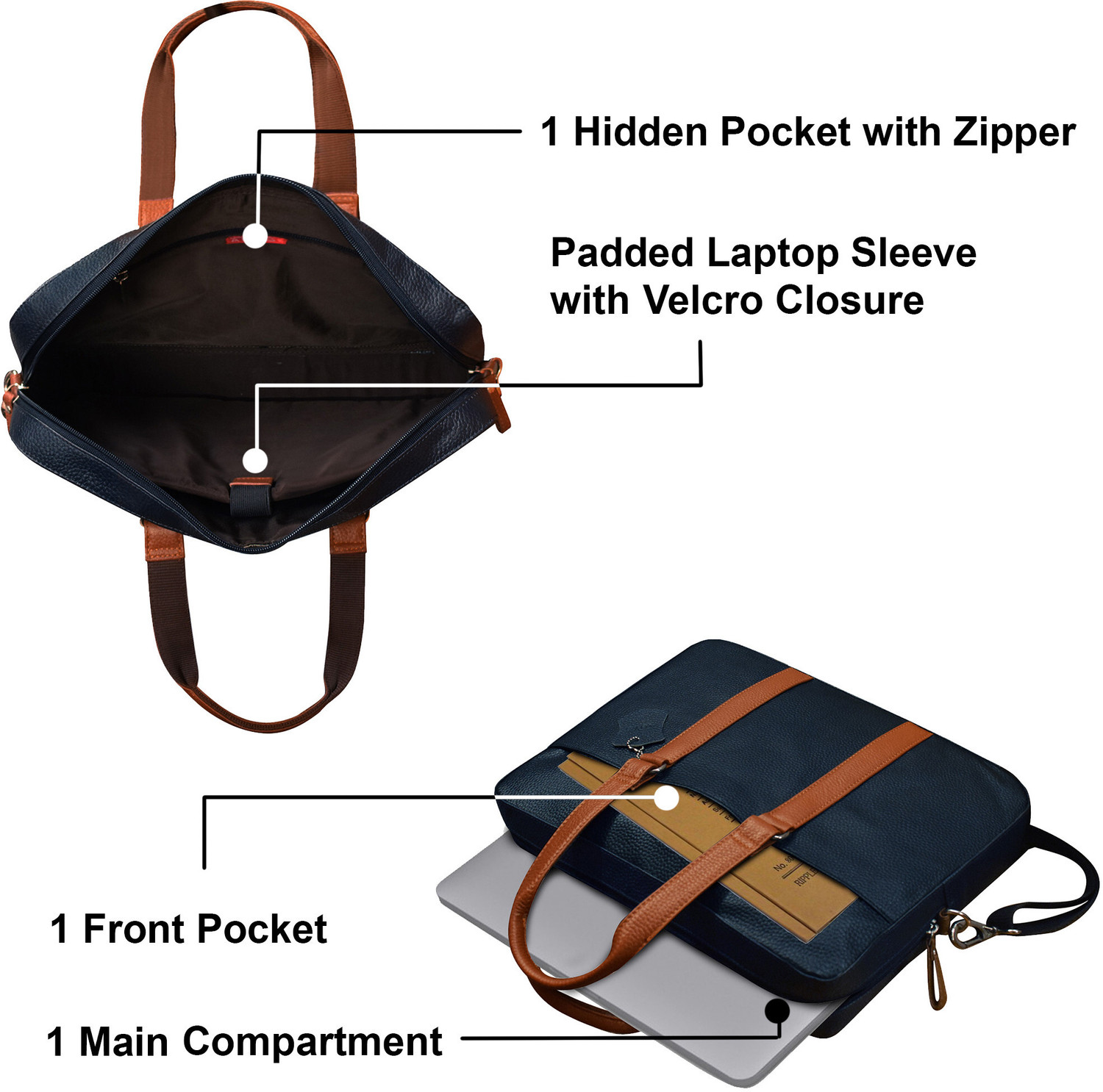 Image of ABYS Men & Women Blue, Tan Messenger Bag
