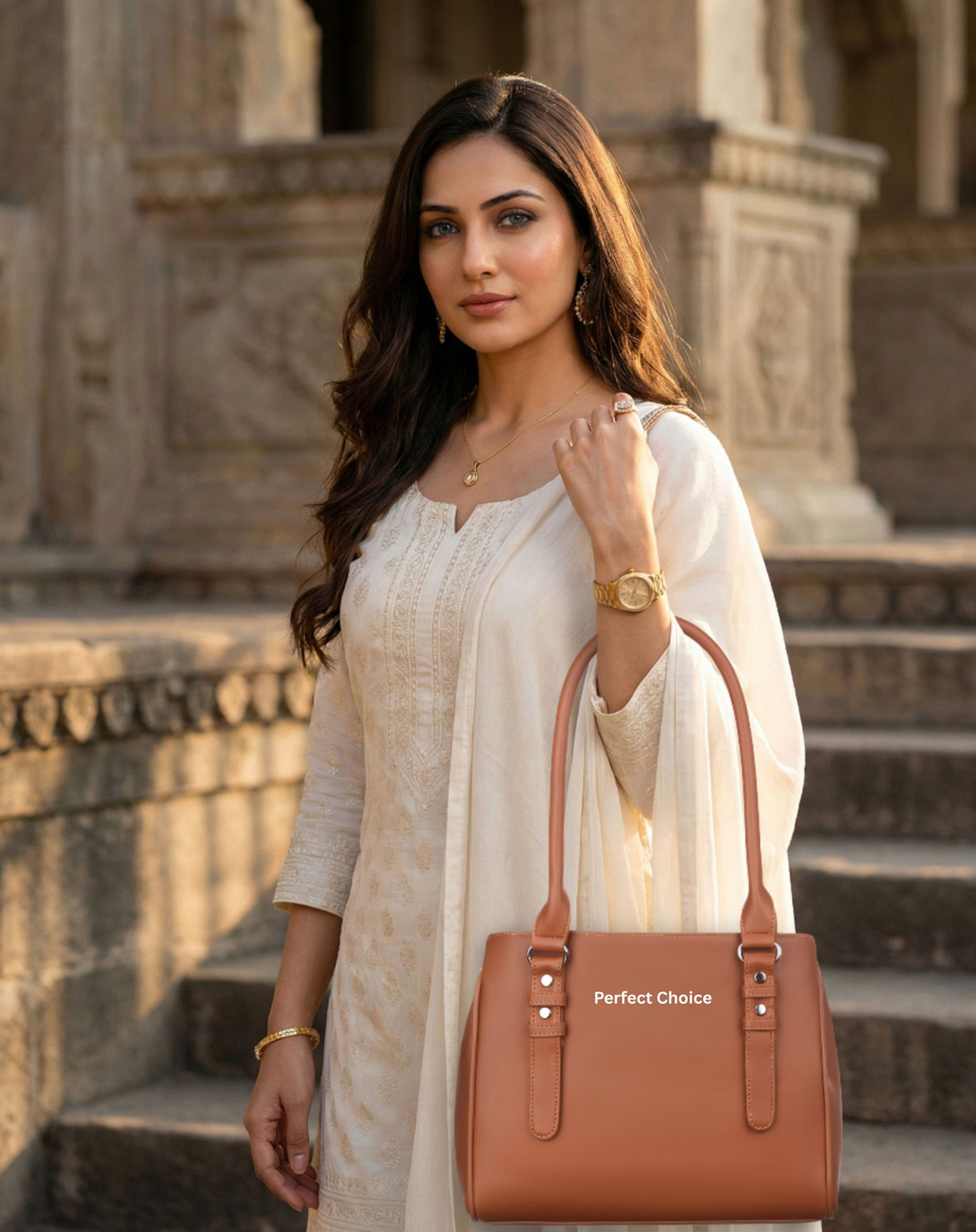 Image of Perfect Choice Women Tan Handbag