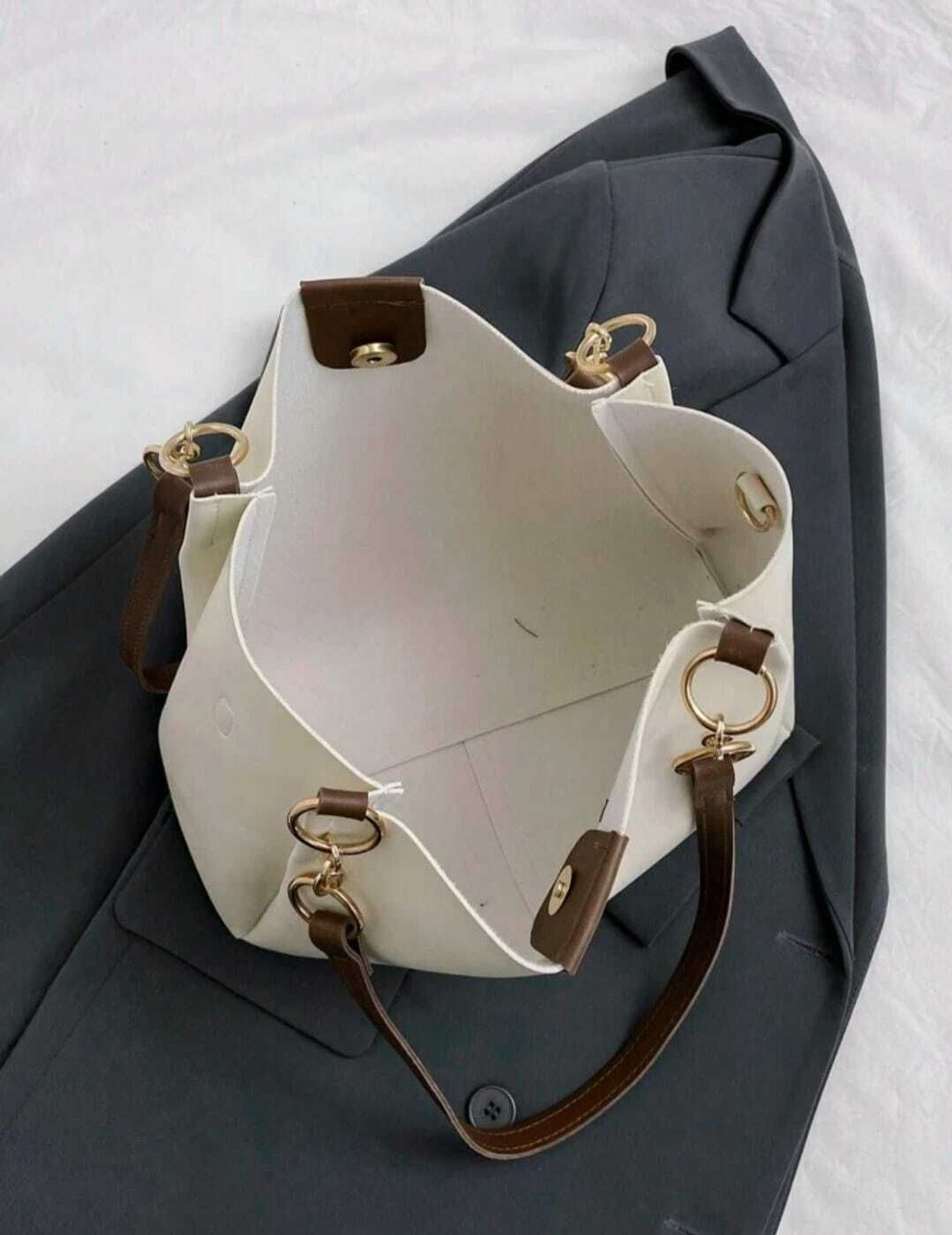Image of Innto Women Brown, White Handbag