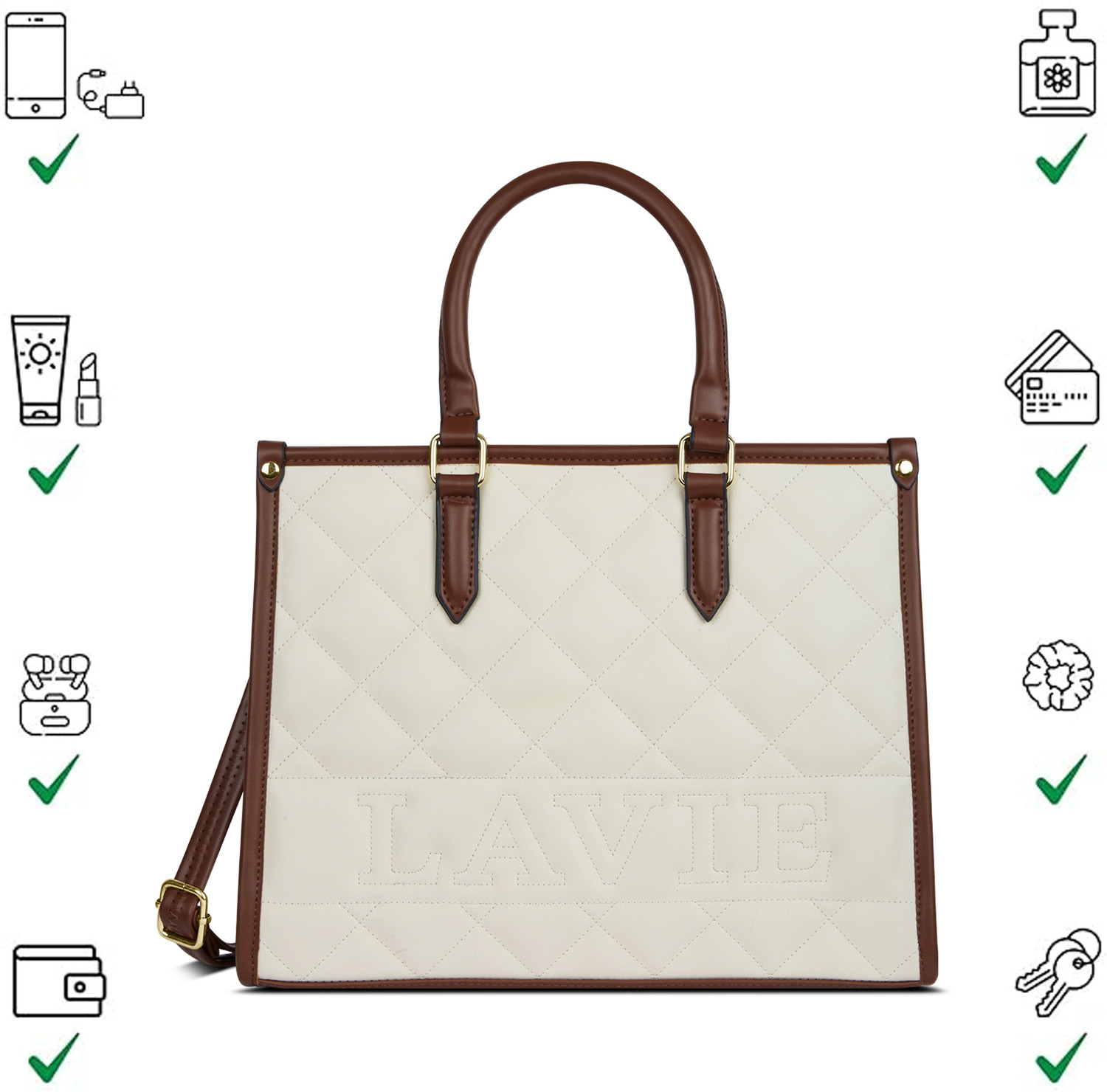 Image of LAVIE Women White Satchel