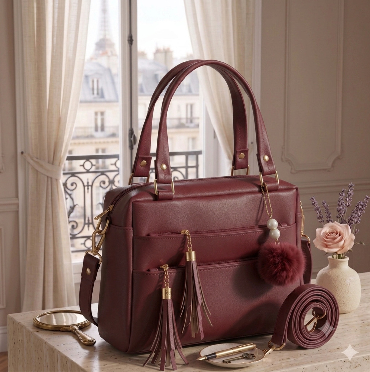 Image of Cleto Women Maroon Hand-held Bag