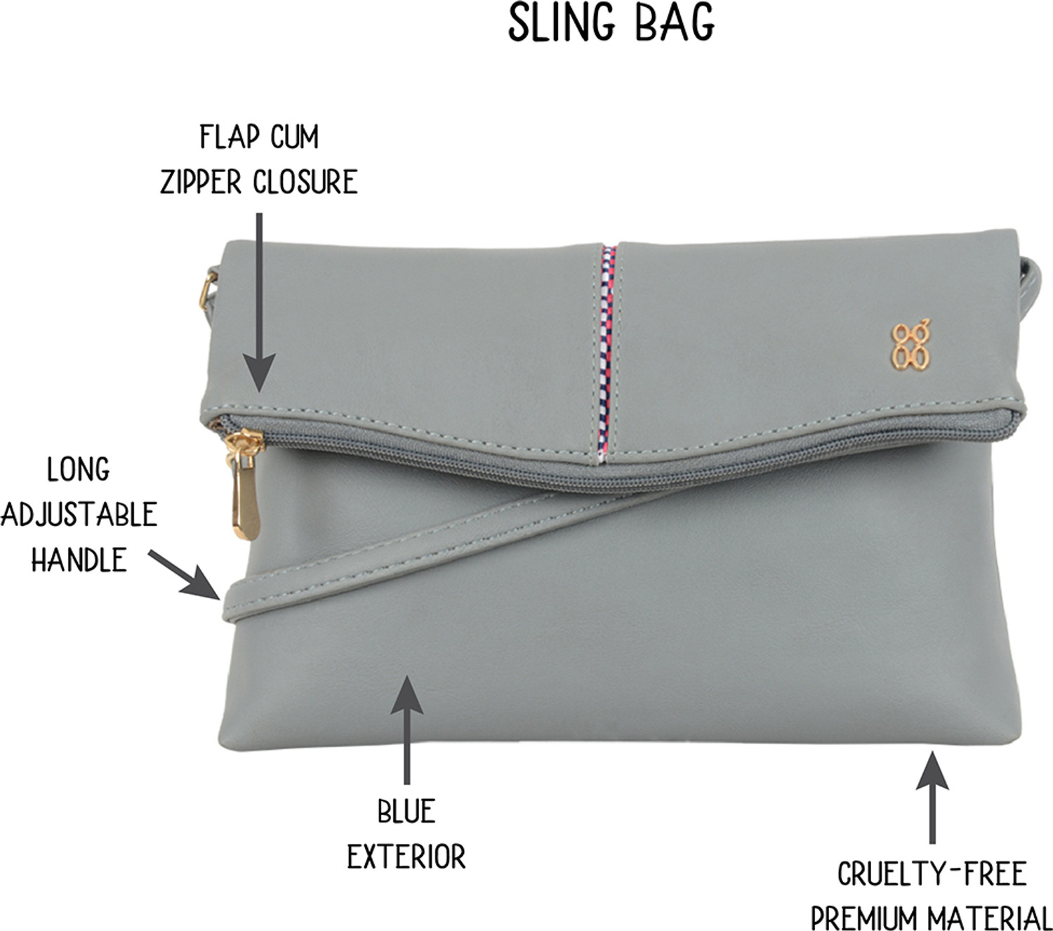 Image of Baggit Women Blue Sling Bag
