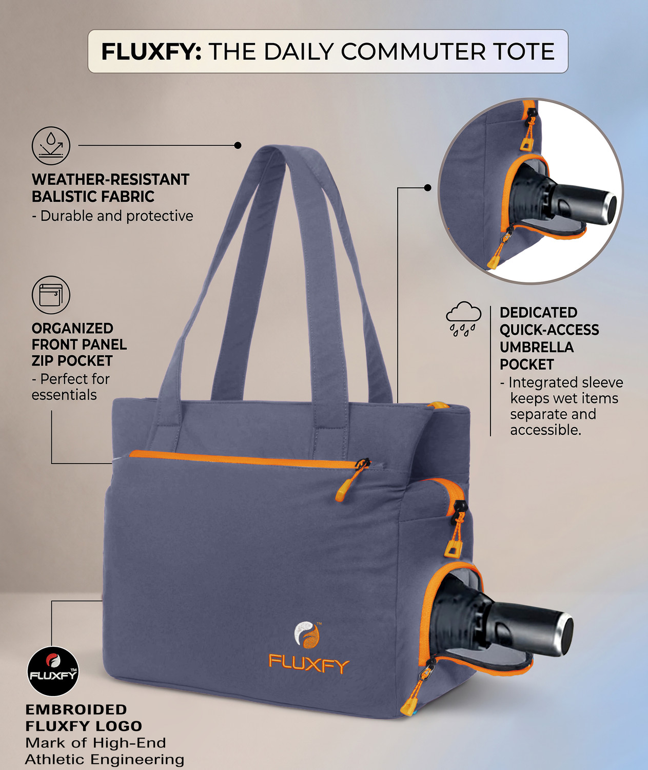Image of FLUXFY Women Grey Shoulder Bag