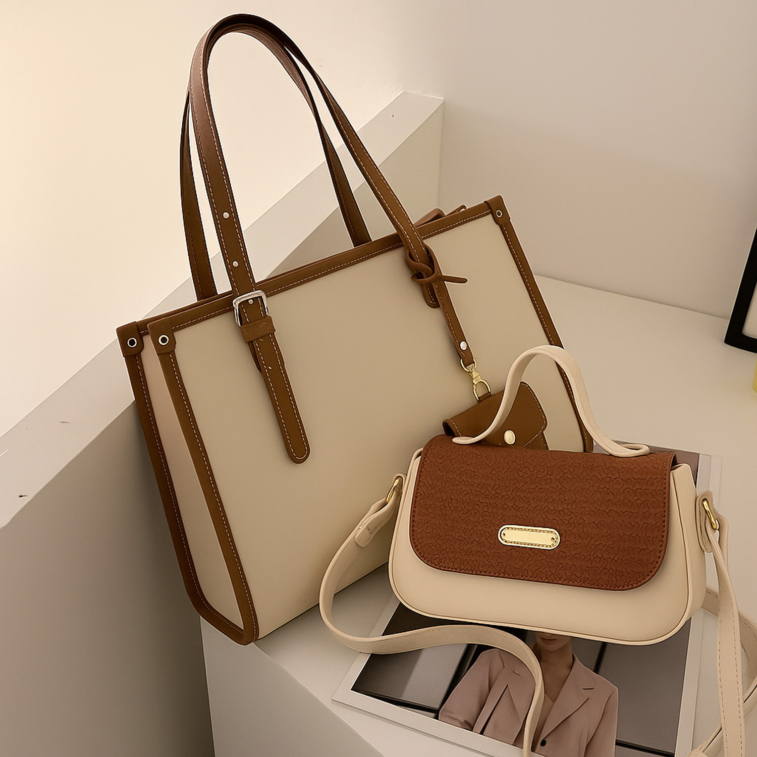 Image of s.p. pearls Women Tan Tote