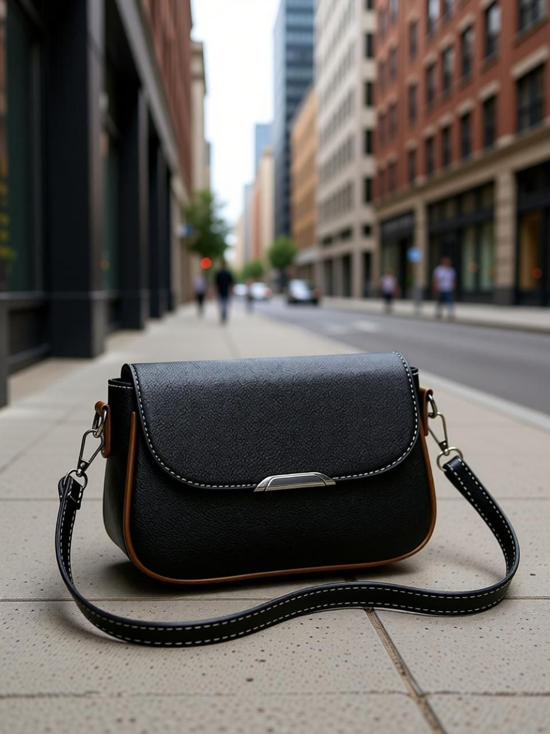 Image of MAJESTIC CRAFTING Women Black Messenger Bag