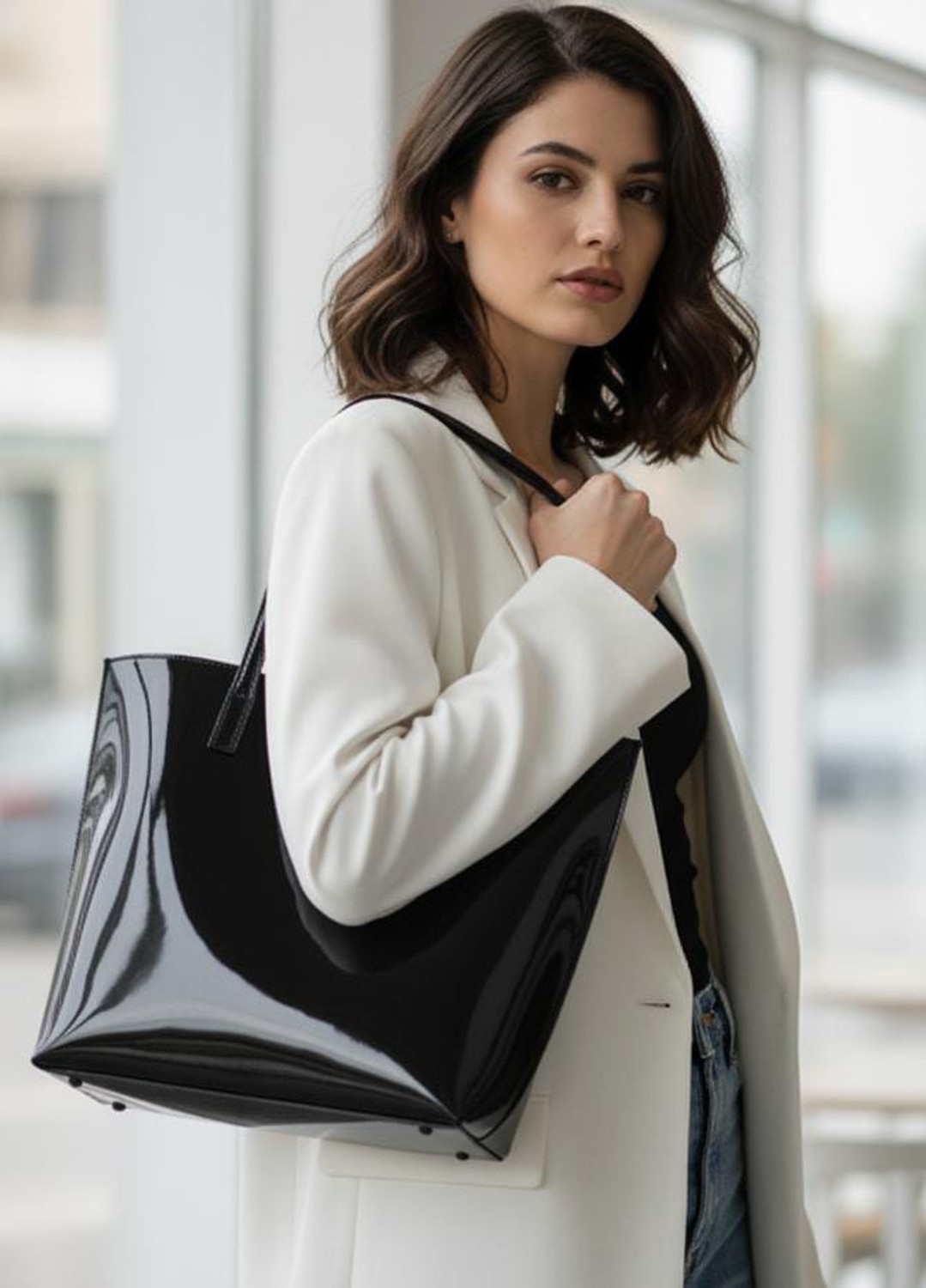 Image of LIZIQI Women Black Shoulder Bag