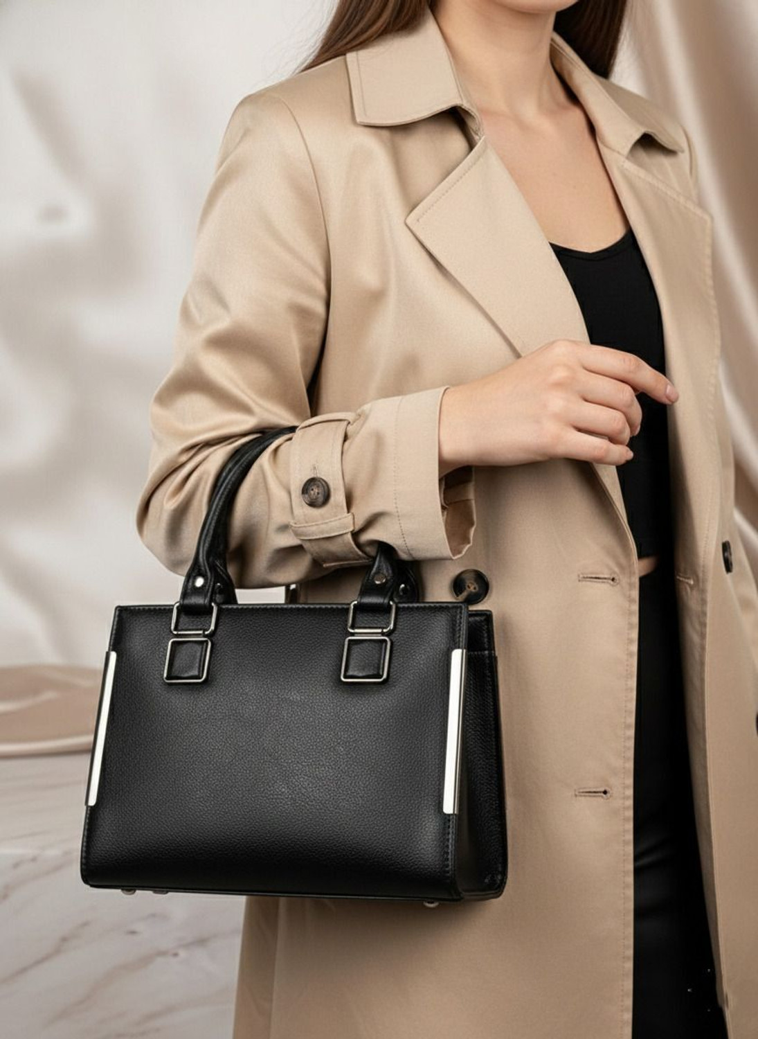 Image of Apro Women Black Hand-held Bag