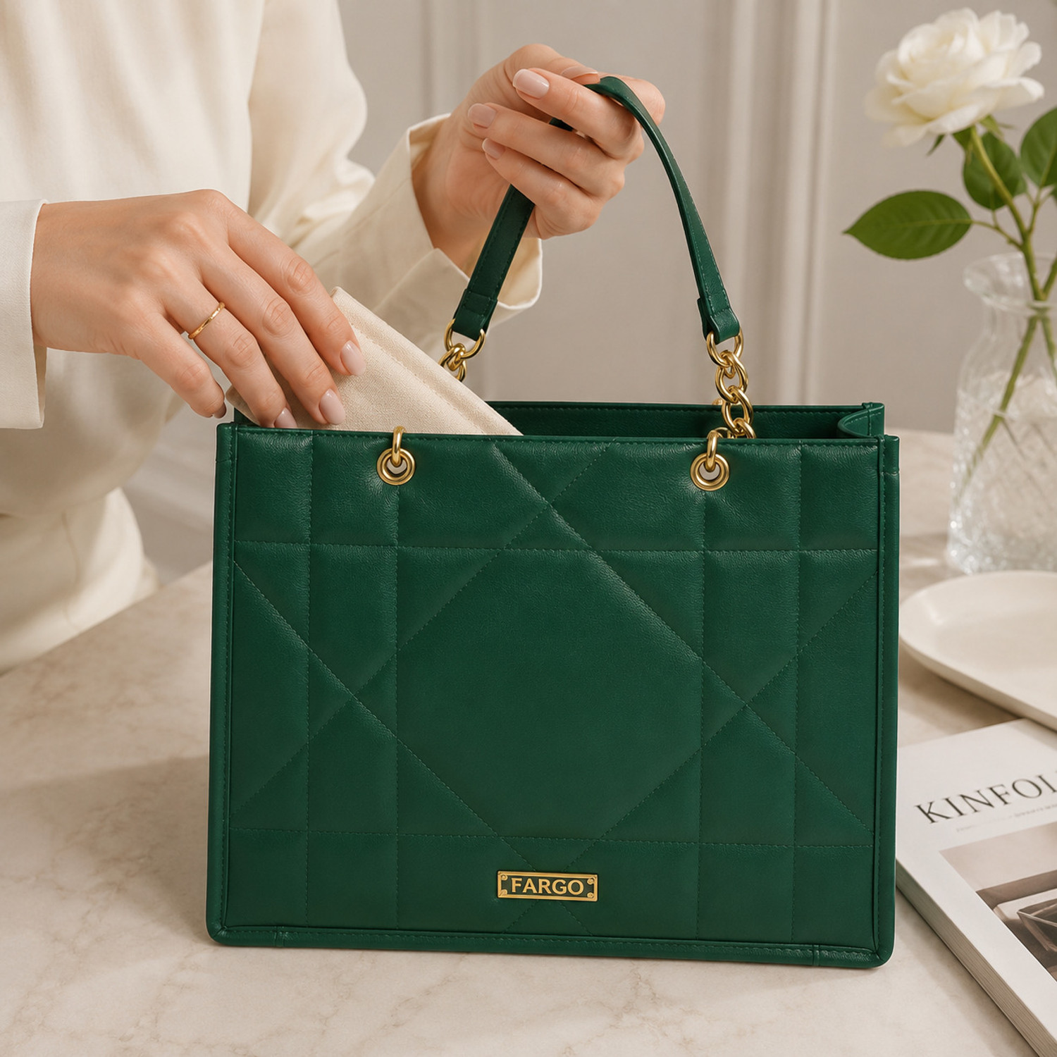 Image of Fargo Women Green Tote