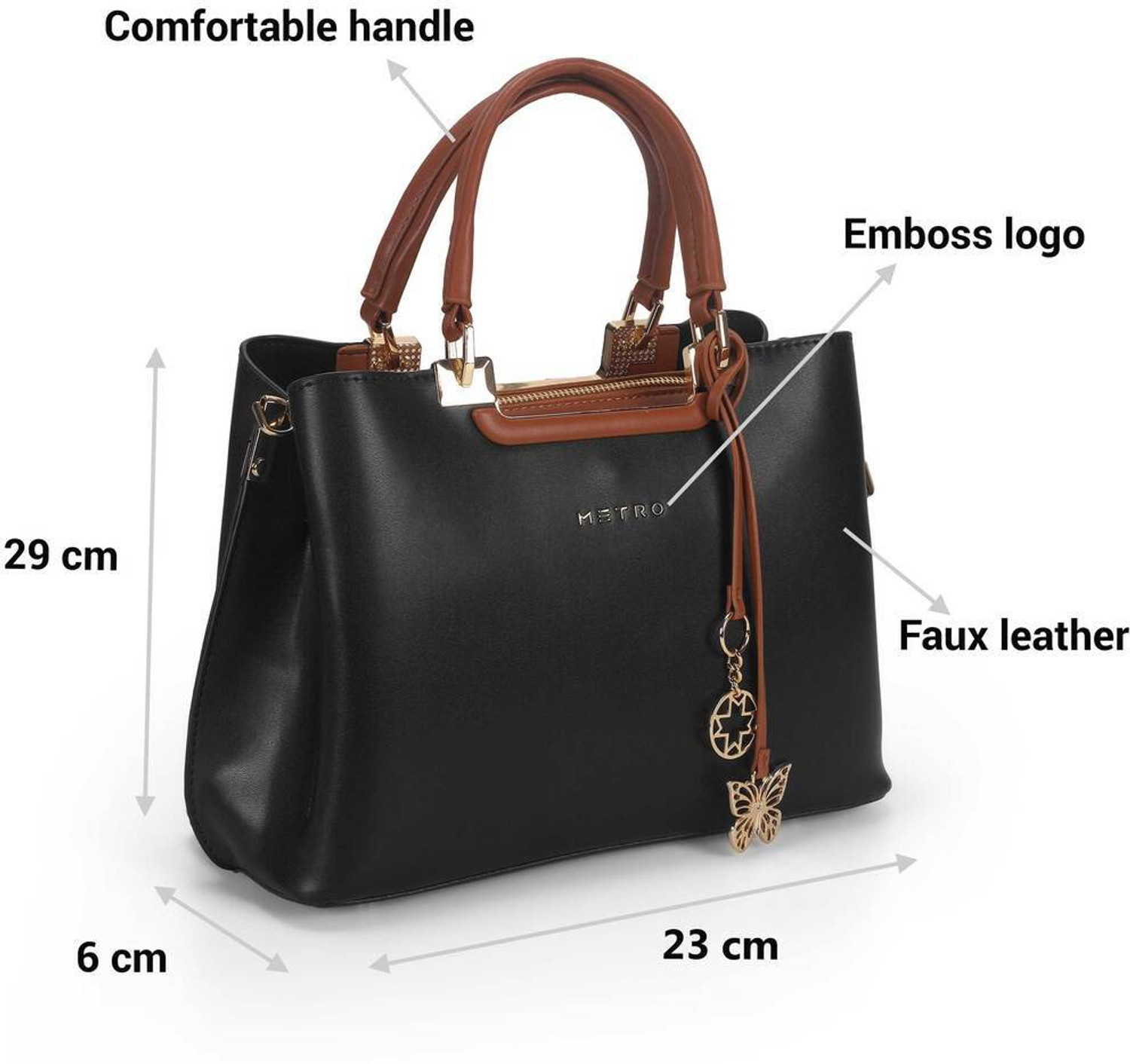 Image of METRO Women Black Satchel