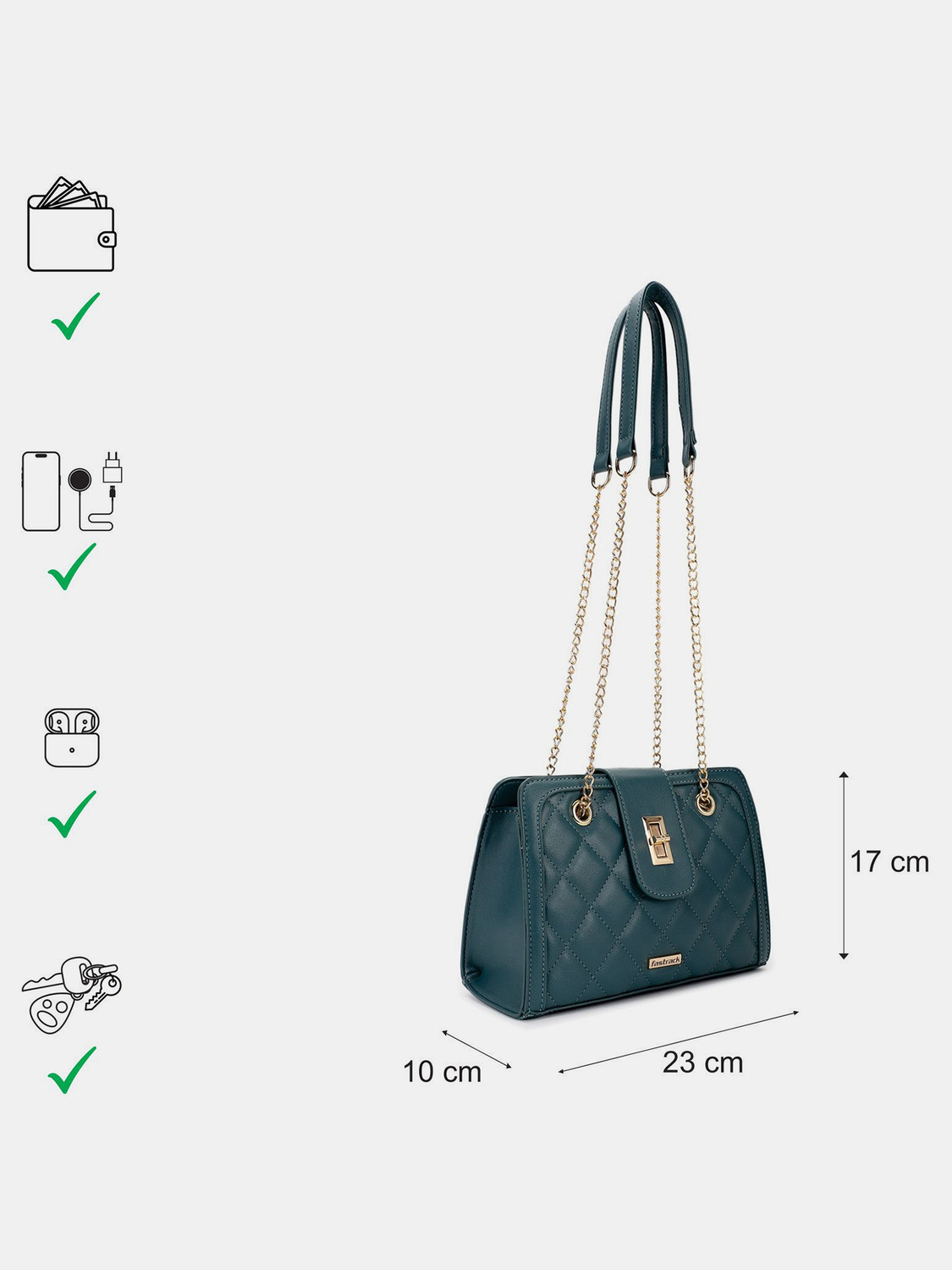 Image of Fastrack Women Blue Shoulder Bag