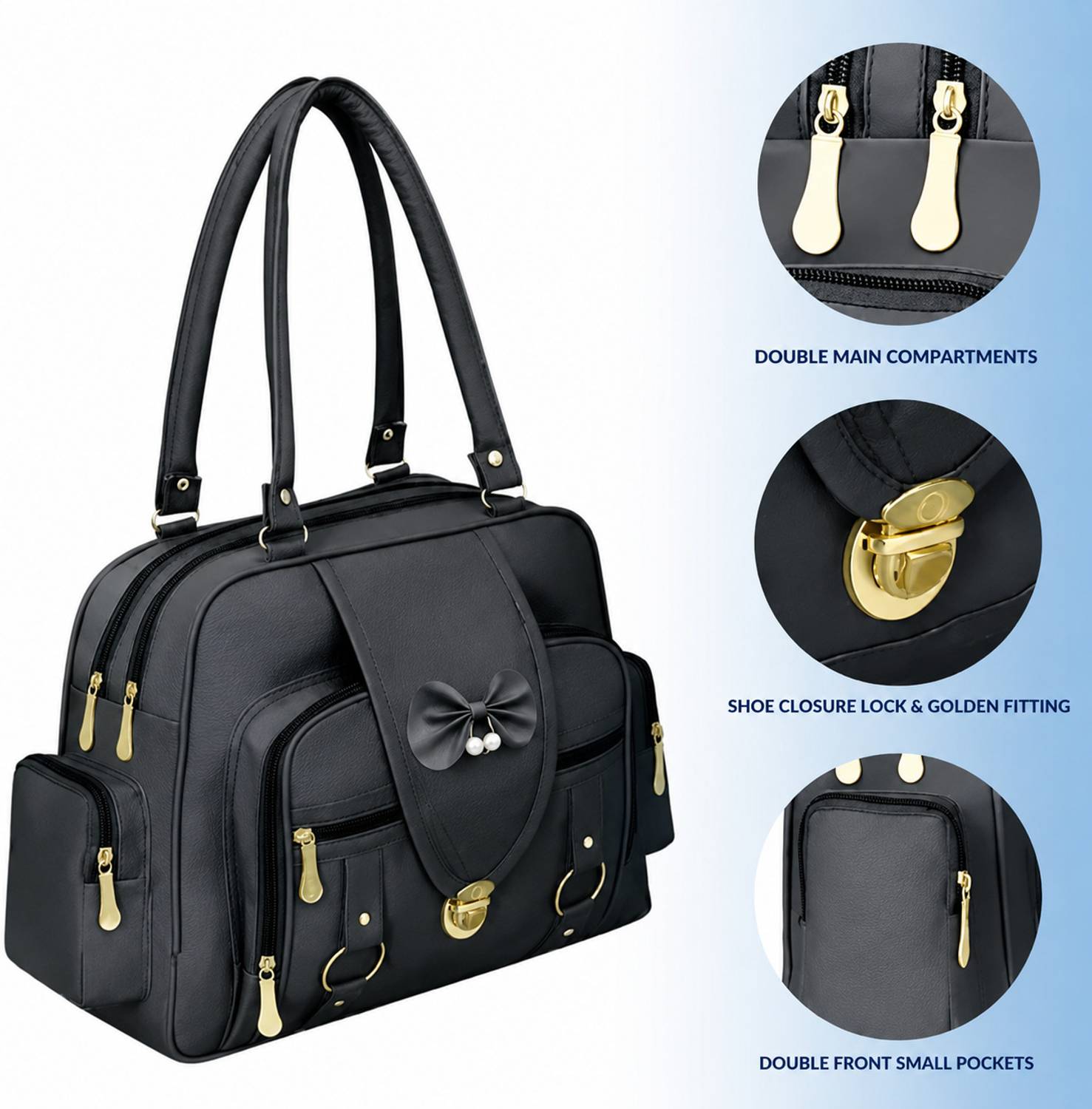 KGN FASHION Women Black Handbag