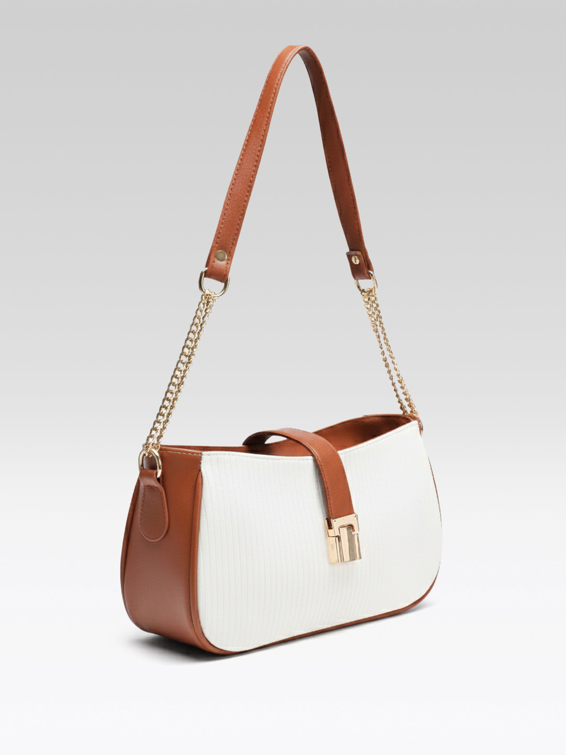 Image of Mast & Harbour Women White, Tan Shoulder Bag