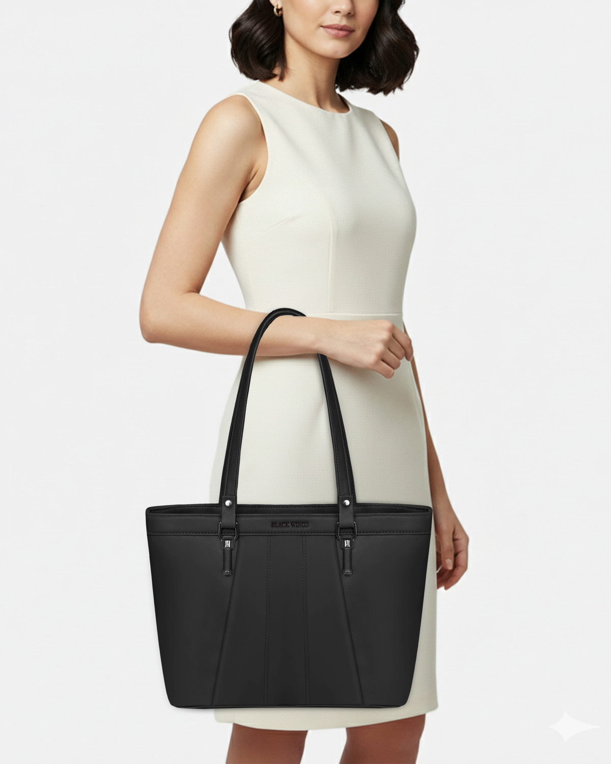 Image of Black Wings Women Black Handbag