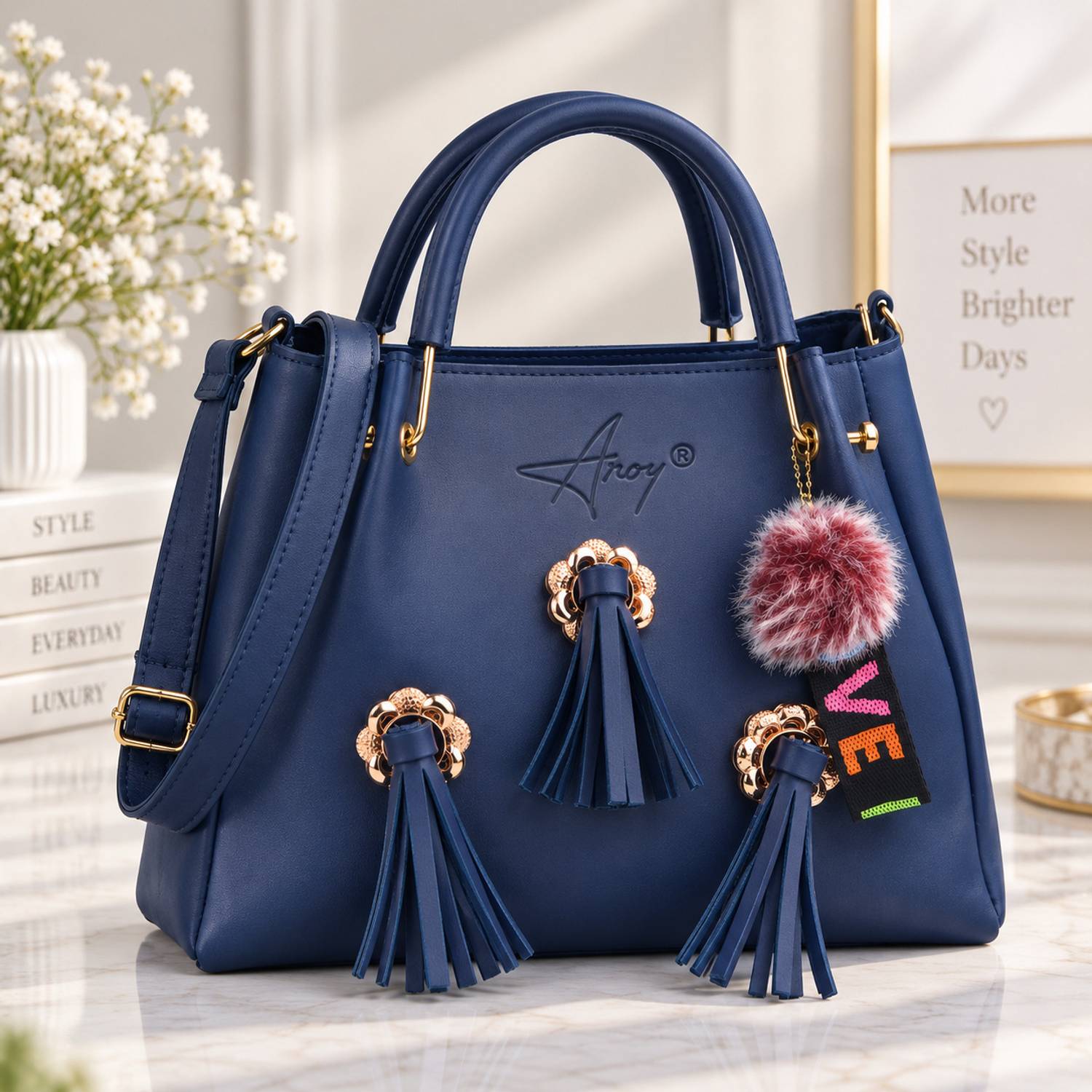 Aroy Women Blue Handbag