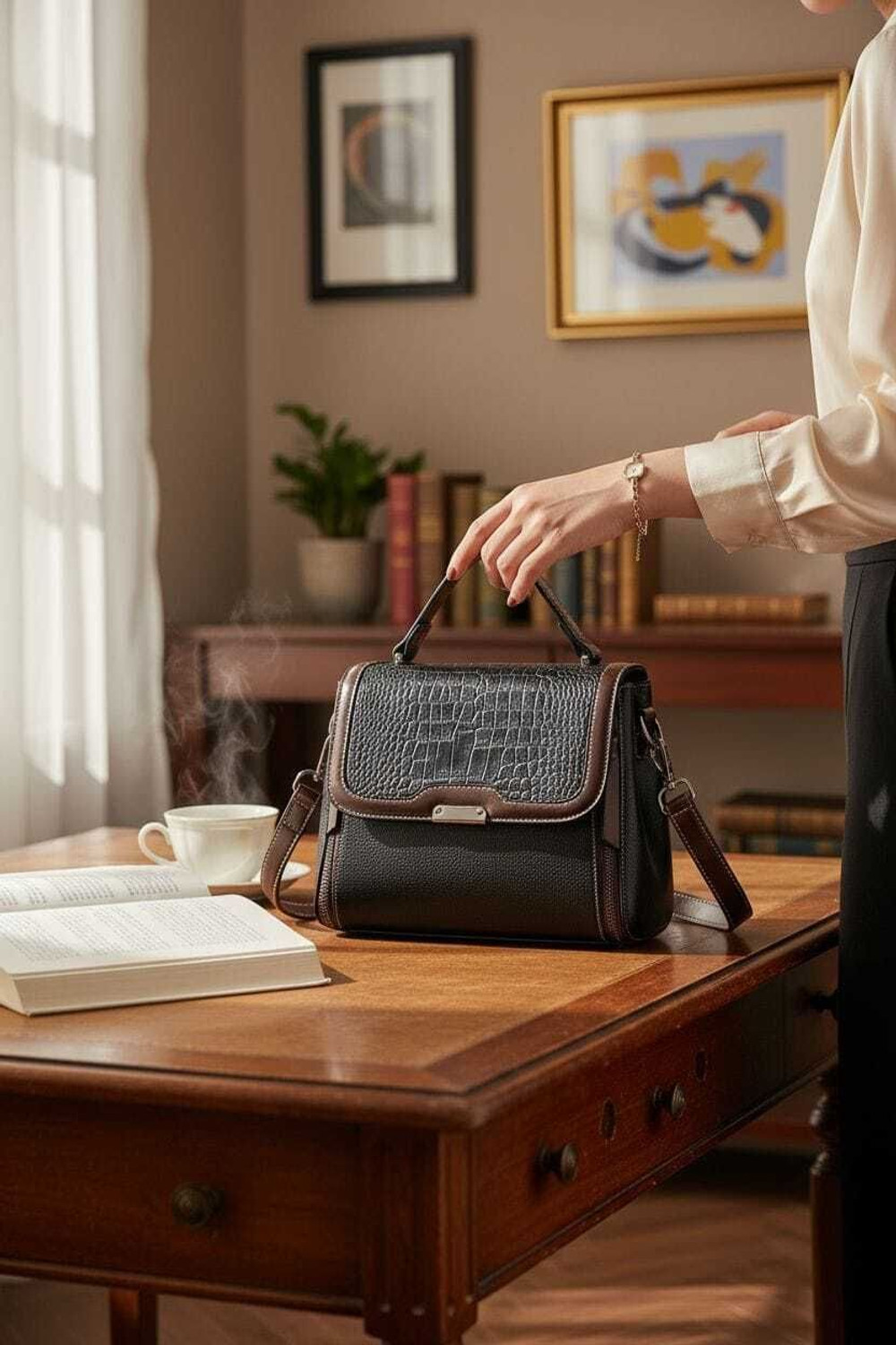 Image of Fantastiqo Women Black Messenger Bag