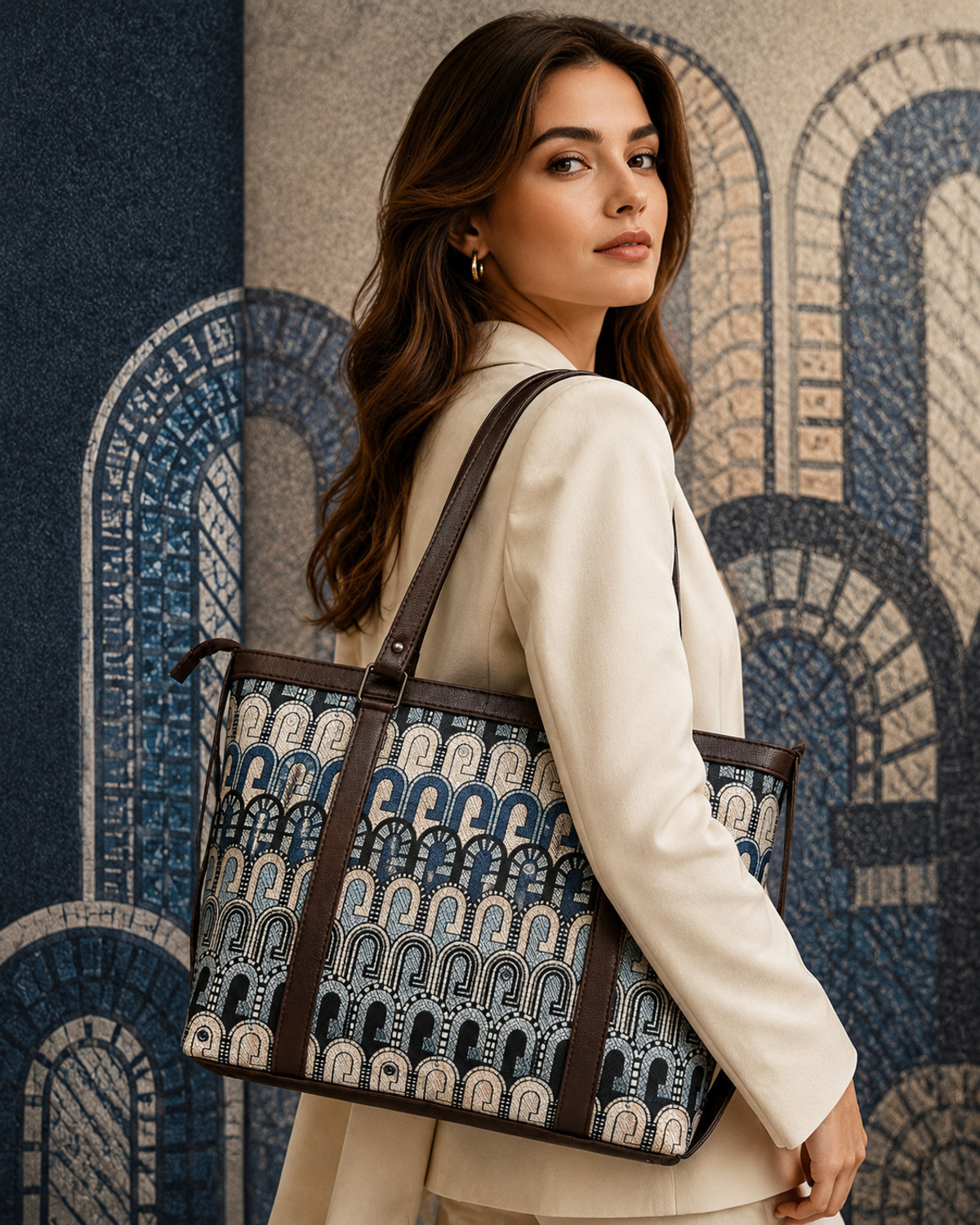 Lookout Fashion Women Brown, Blue Shoulder Bag