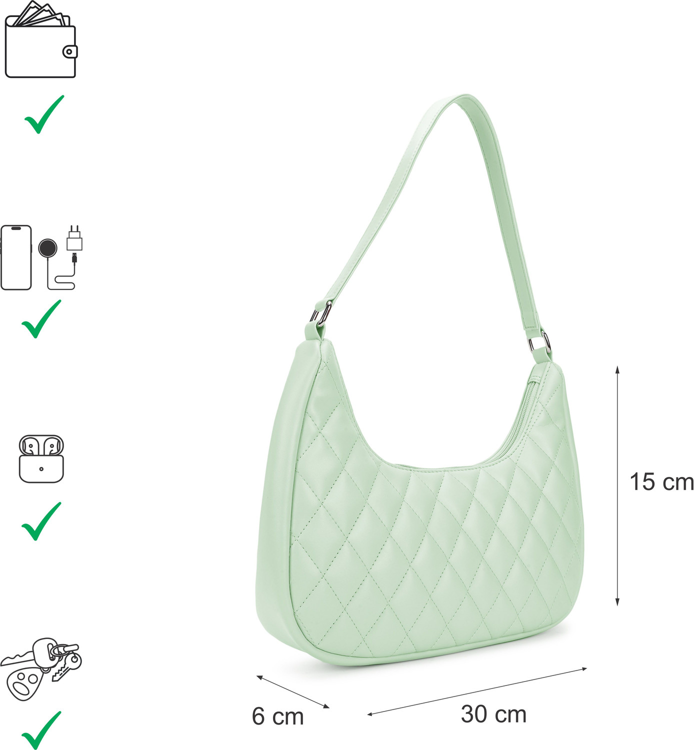 Image of Fastrack Women Green Shoulder Bag