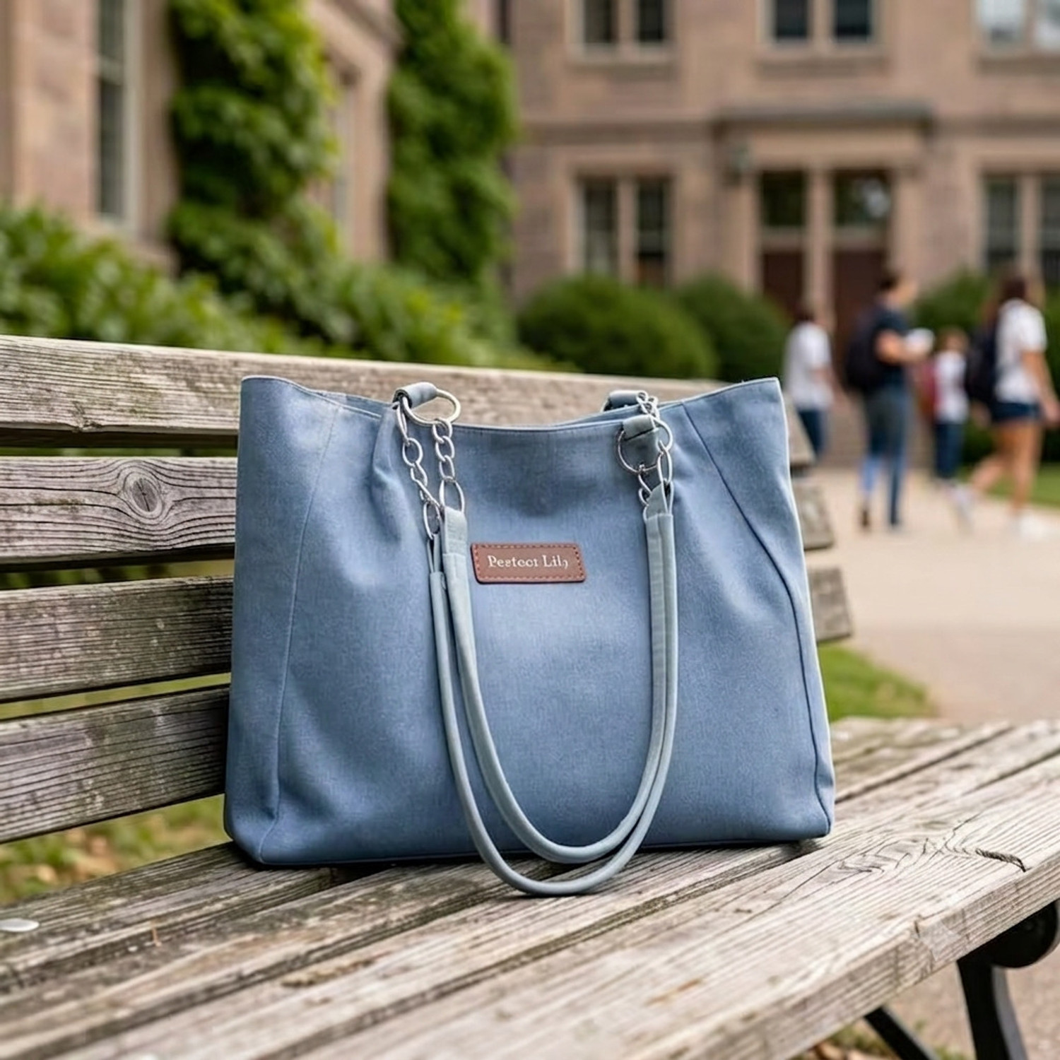 Image of Aesthetic Handbags Women Blue Hand-held Bag