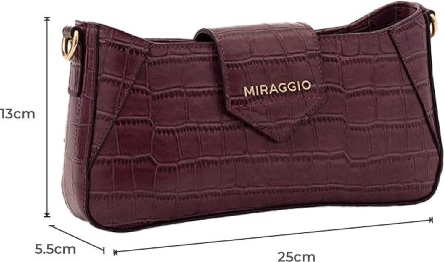 Image of Miraggio Women Maroon Shoulder Bag