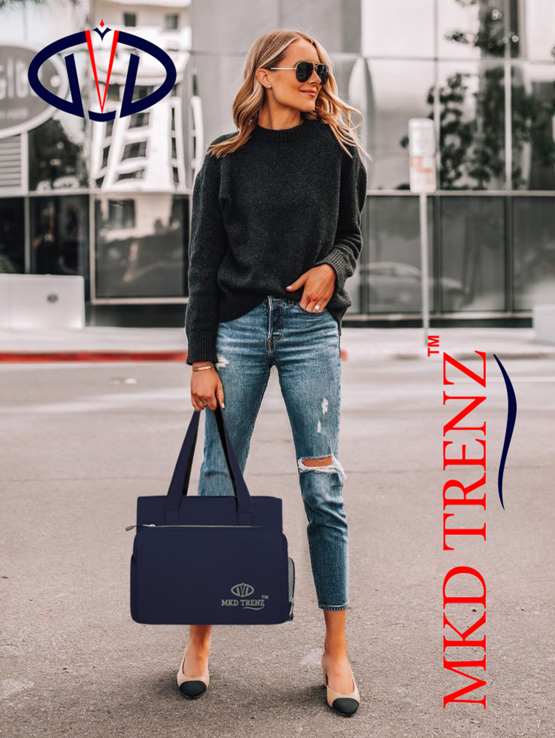 Image of MKD TRENZ Women Blue, Grey Shoulder Bag
