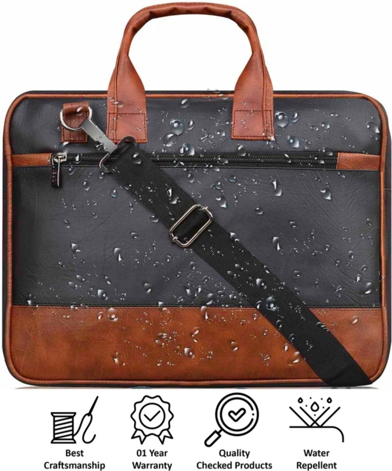Image of LUGGAGE WORLD Men & Women Black, Tan Messenger Bag