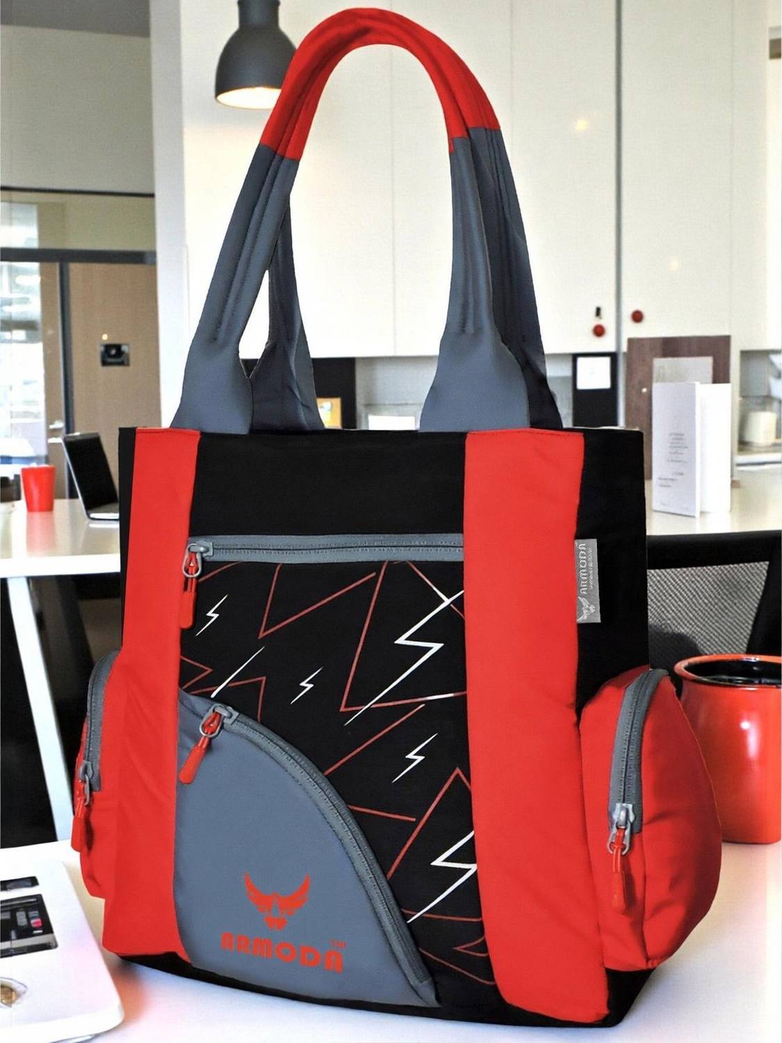 ARMODA Women Black, Red, Grey Shoulder Bag