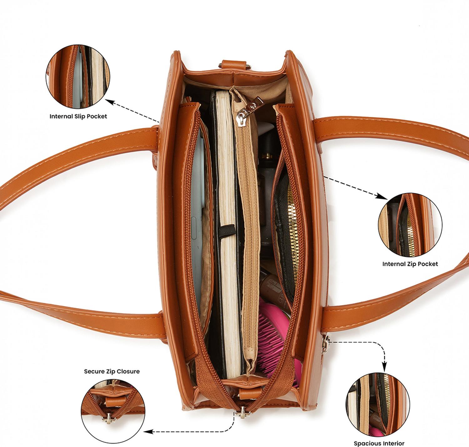 Image of Caprese Women Tan Satchel