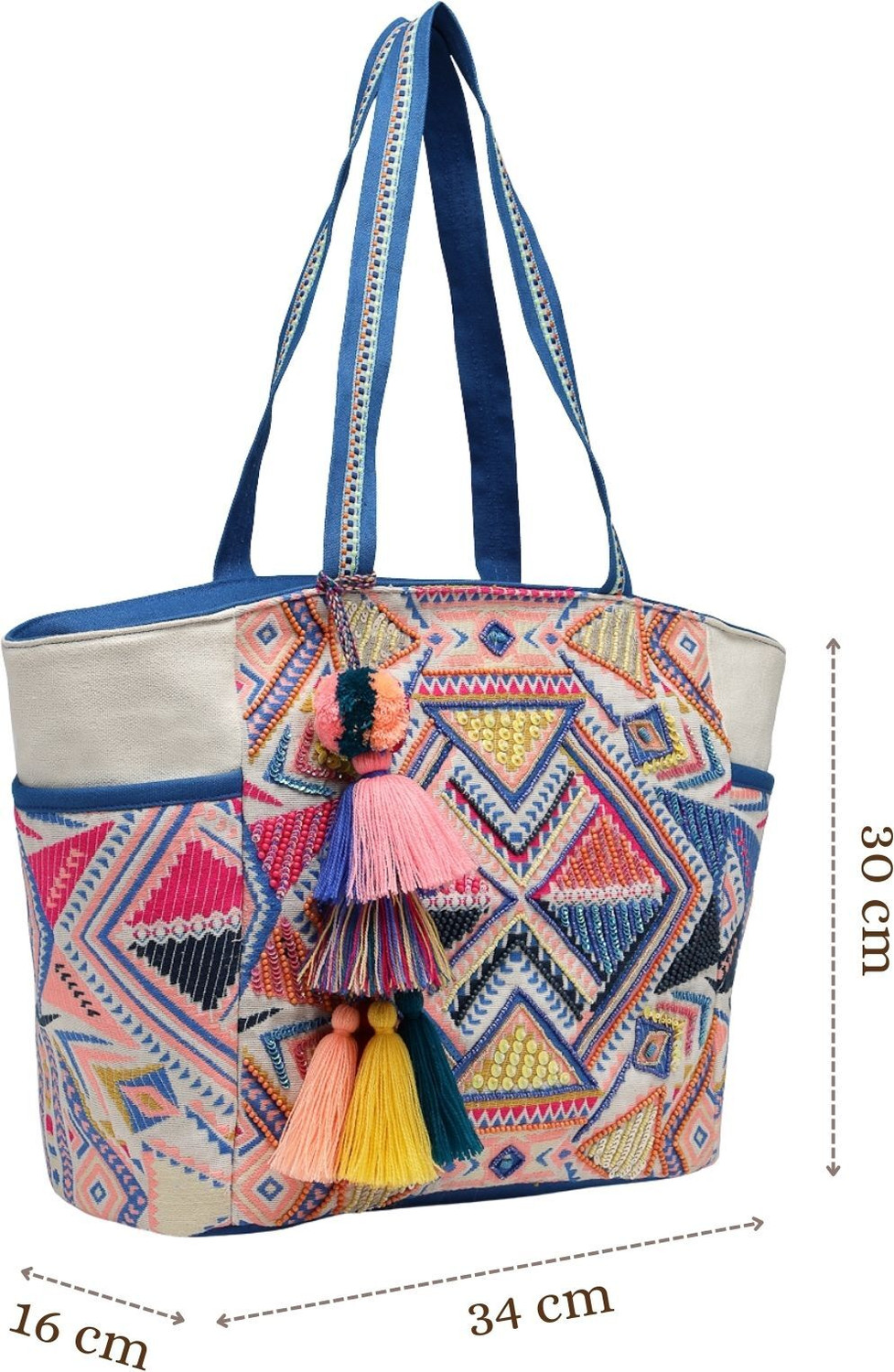 Image of Anekaant Women Blue, Multicolor Tote