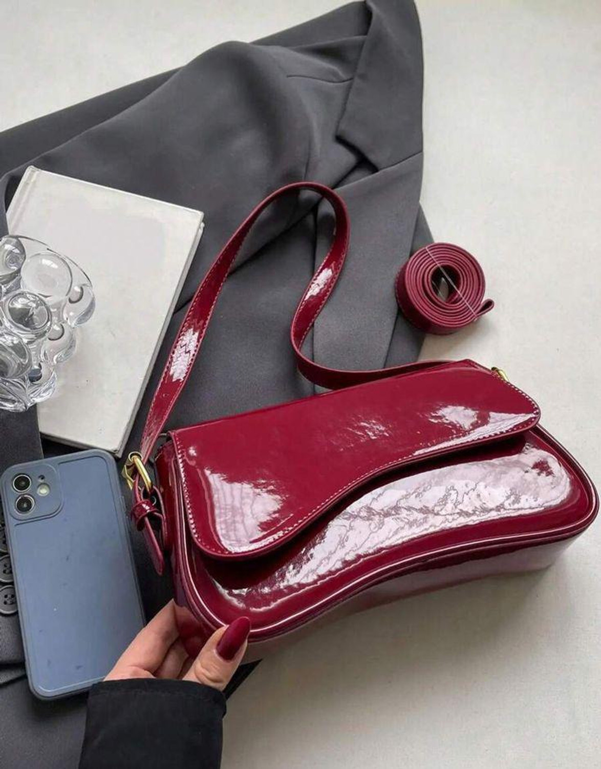 Image of LIZIQI Maroon Shoulder Bag Trendy korean sling bags for women,new bags ,
