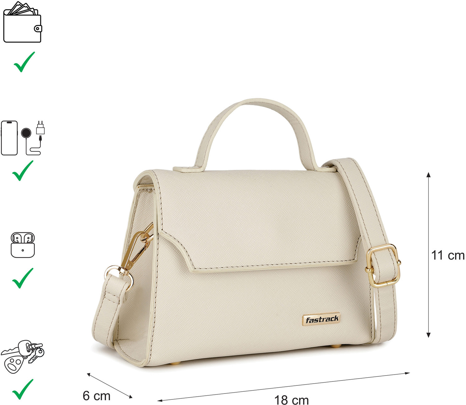 Image of Fastrack Girls Beige Satchel