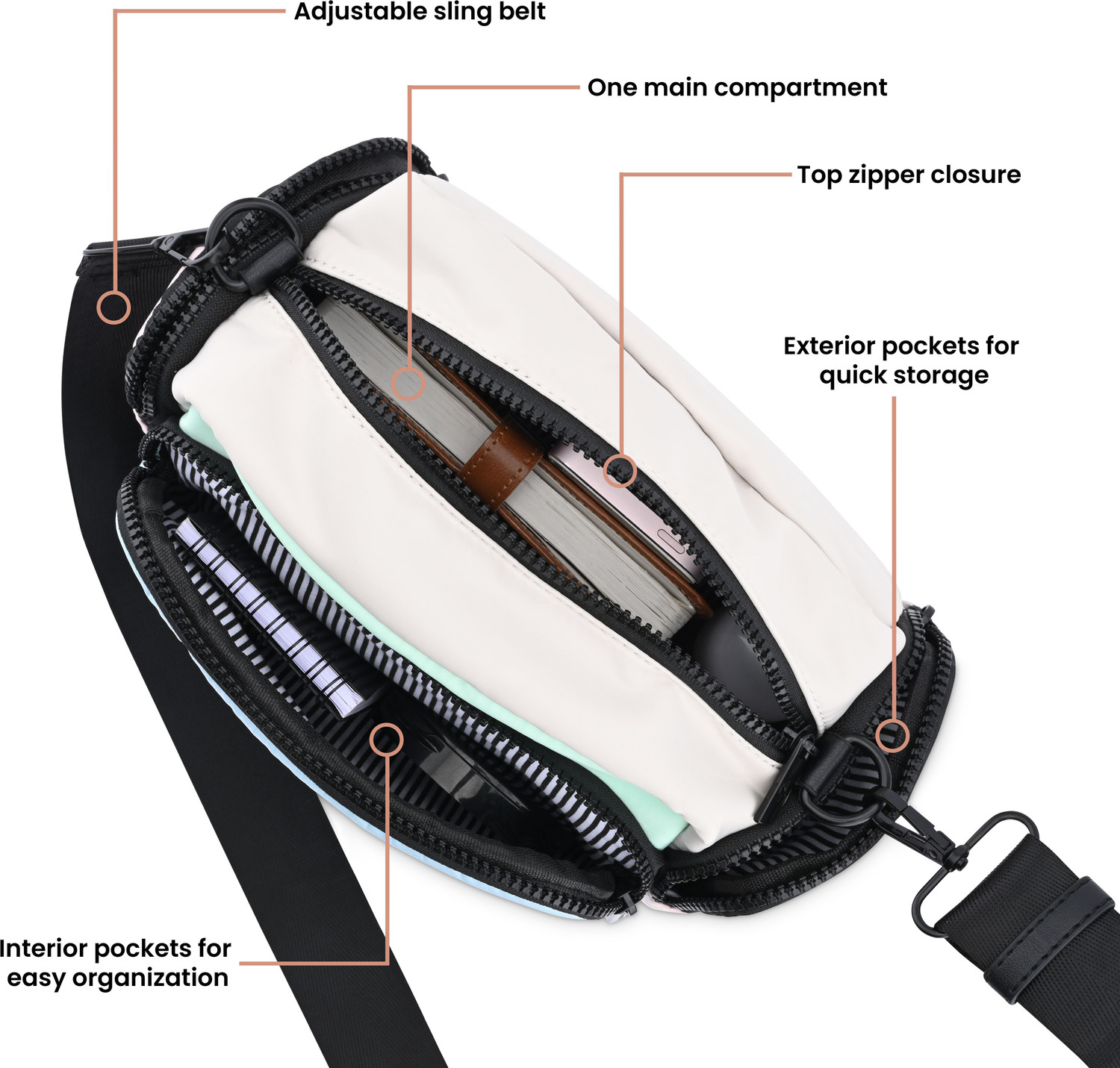Image of Fastrack Women White Sling Bag