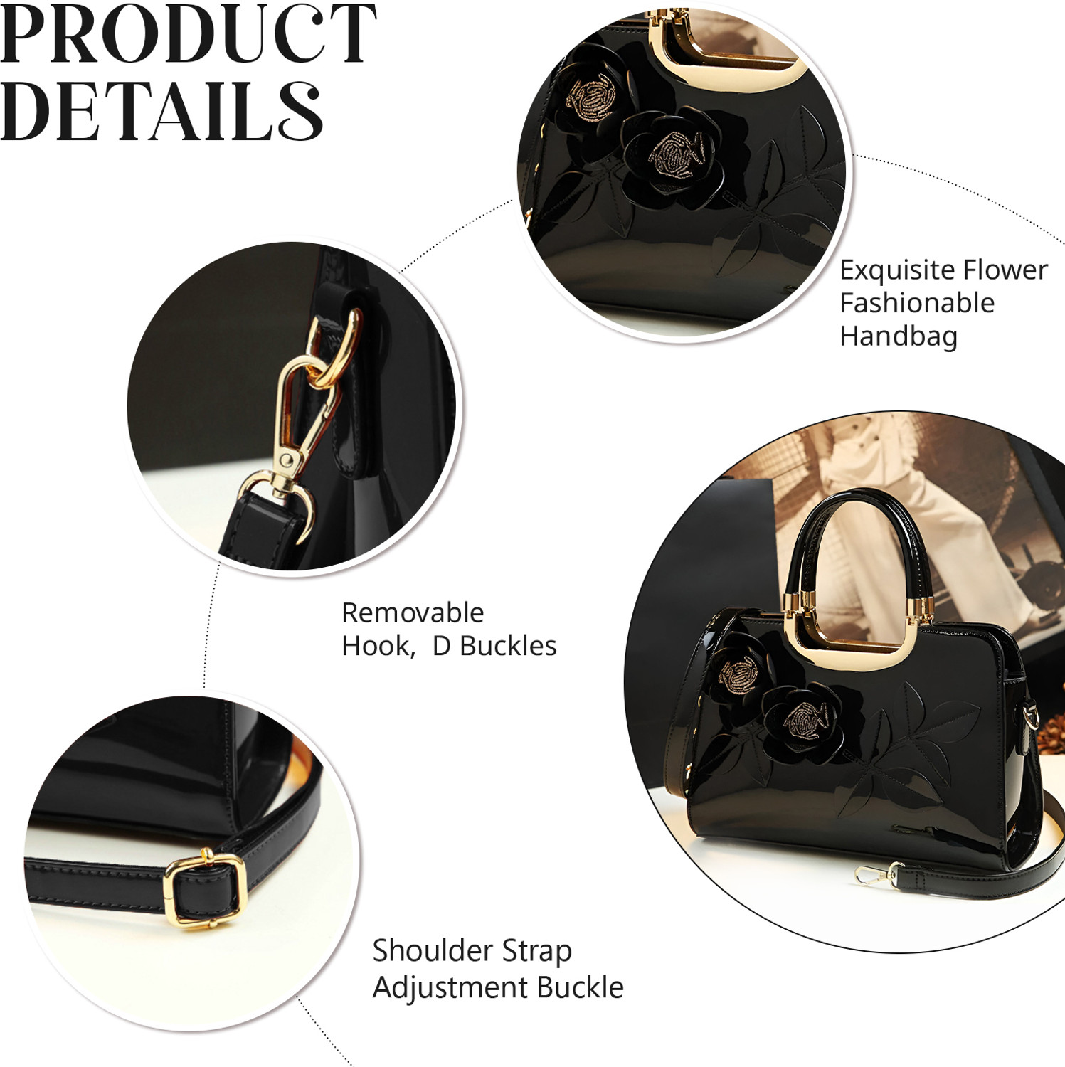 Image of SYGA Women Black Handbag