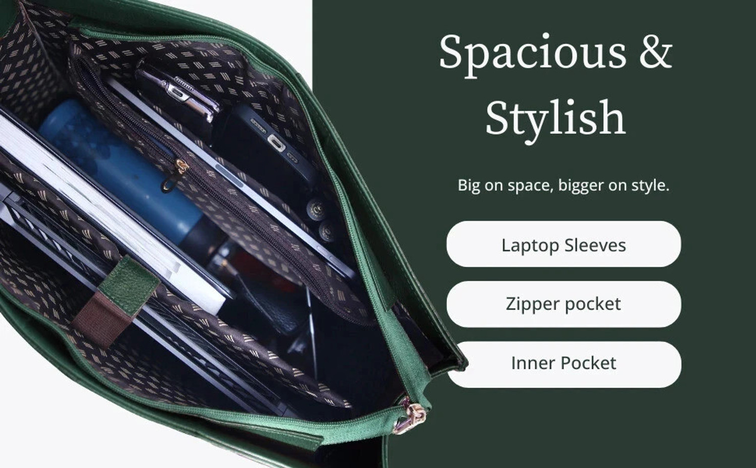 Image of E L Women Green Tote