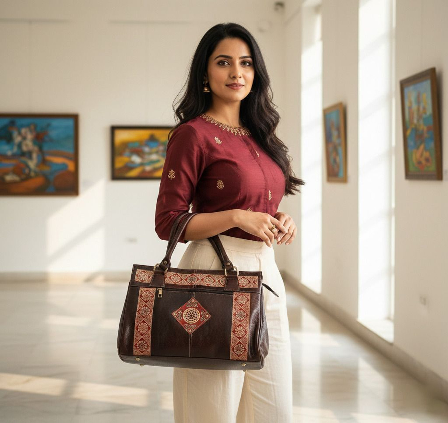 Image of Crazy Flame Women Brown Shoulder Bag