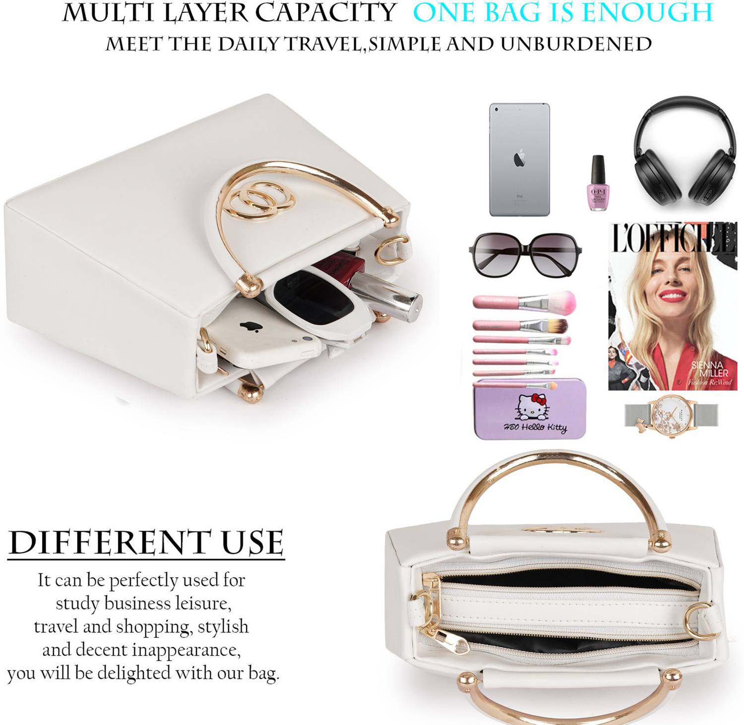 Lady Quinton Women White Handbag - Image 5