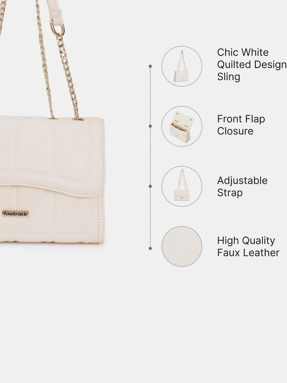 Image of Fastrack Women White Sling Bag