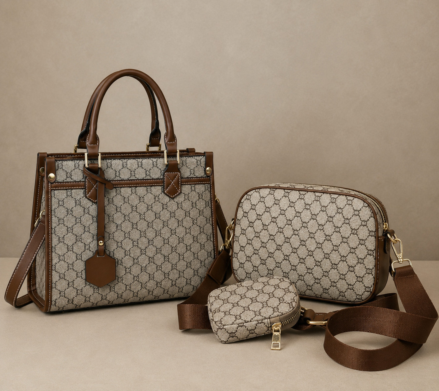 s.p. pearls Women Brown Handbag