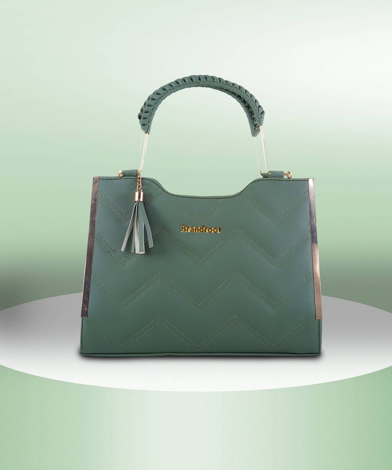 Brandroot Women Green Hand-held Bag