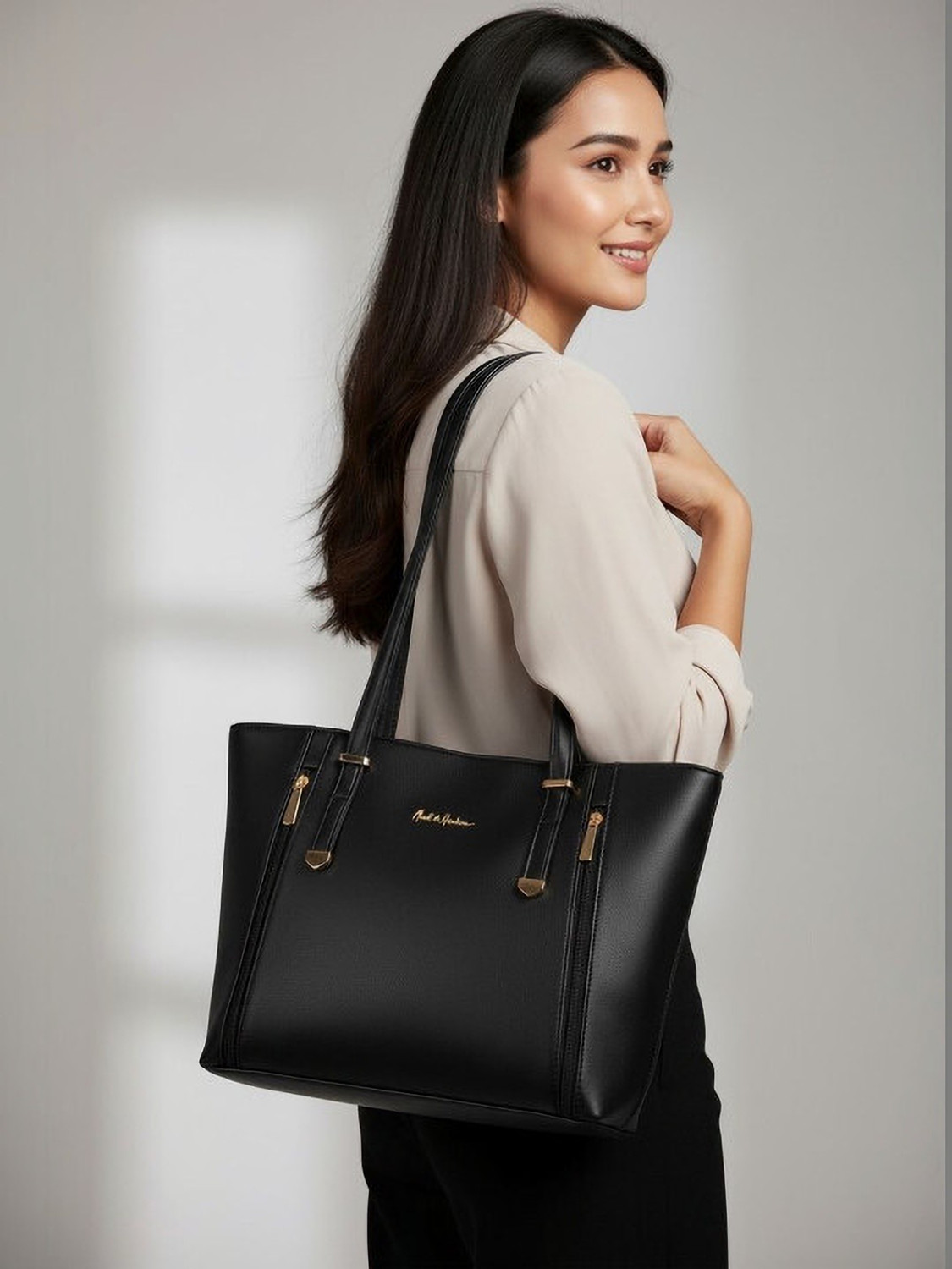 Image of Mast & Harbour Women Black Hand-held Bag