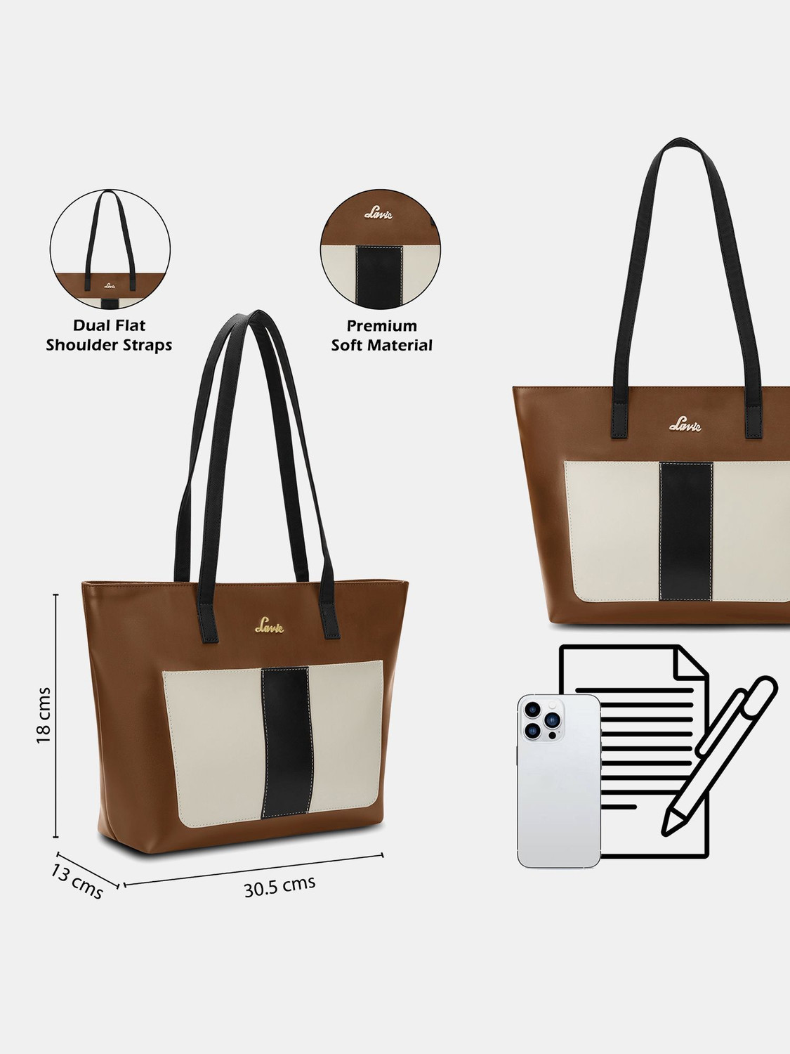 Image of LAVIE Women Tan Tote