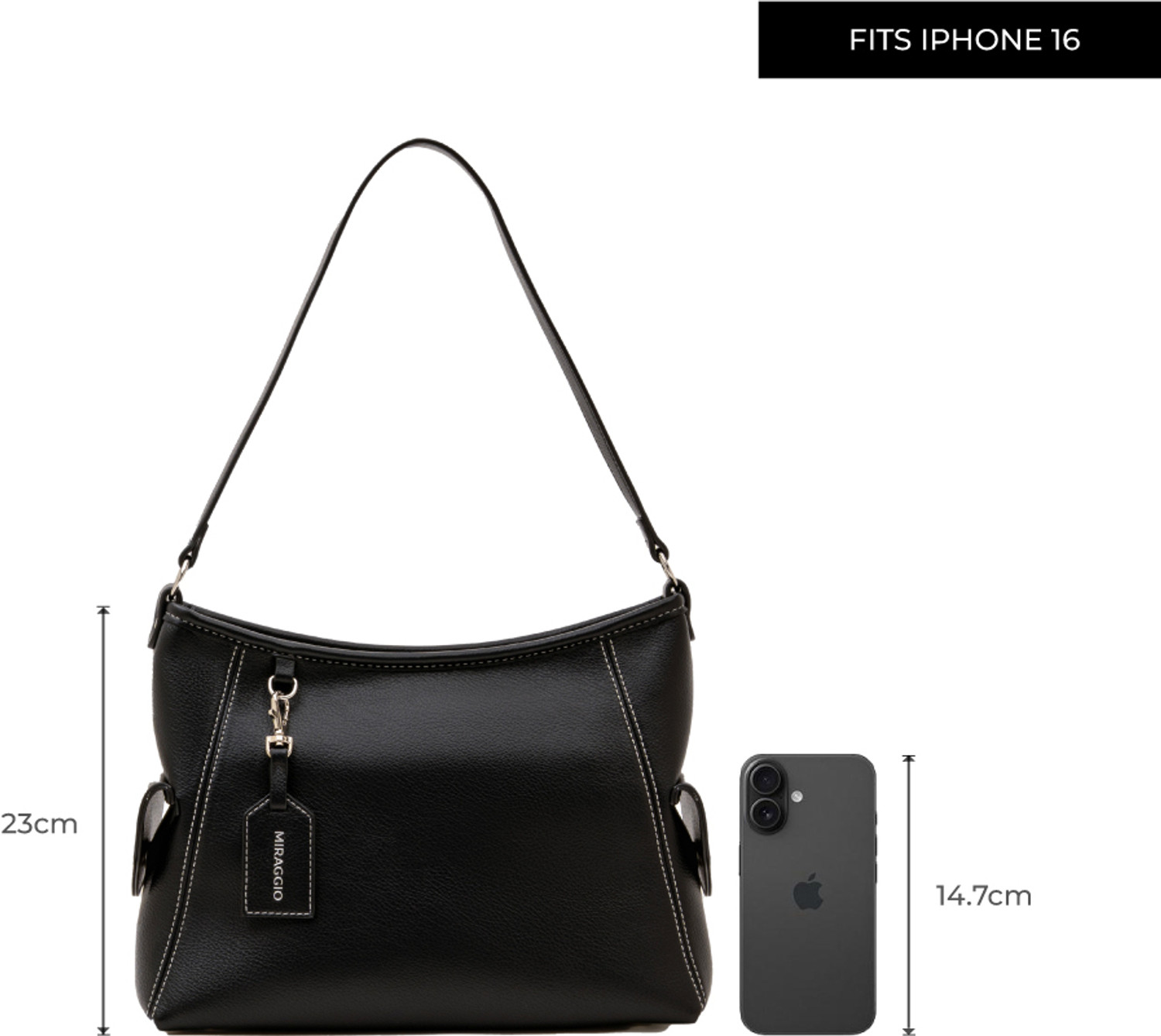 Image of Miraggio Women Black Hobo